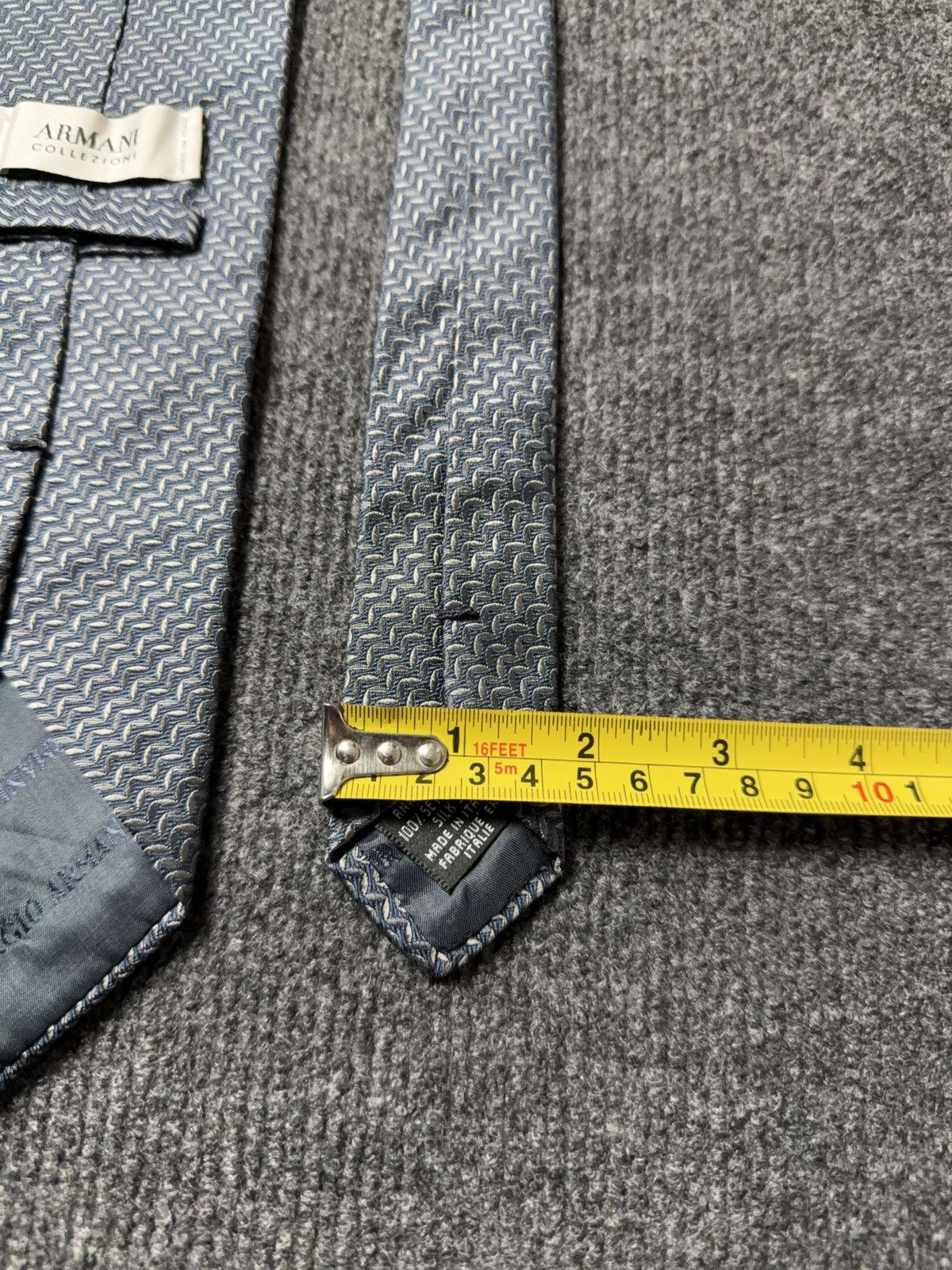 Armani Collezioni Luxury Italy Armani Collezioni Blue Pattern Silk Tie Size ONE SIZE - 13 Thumbnail