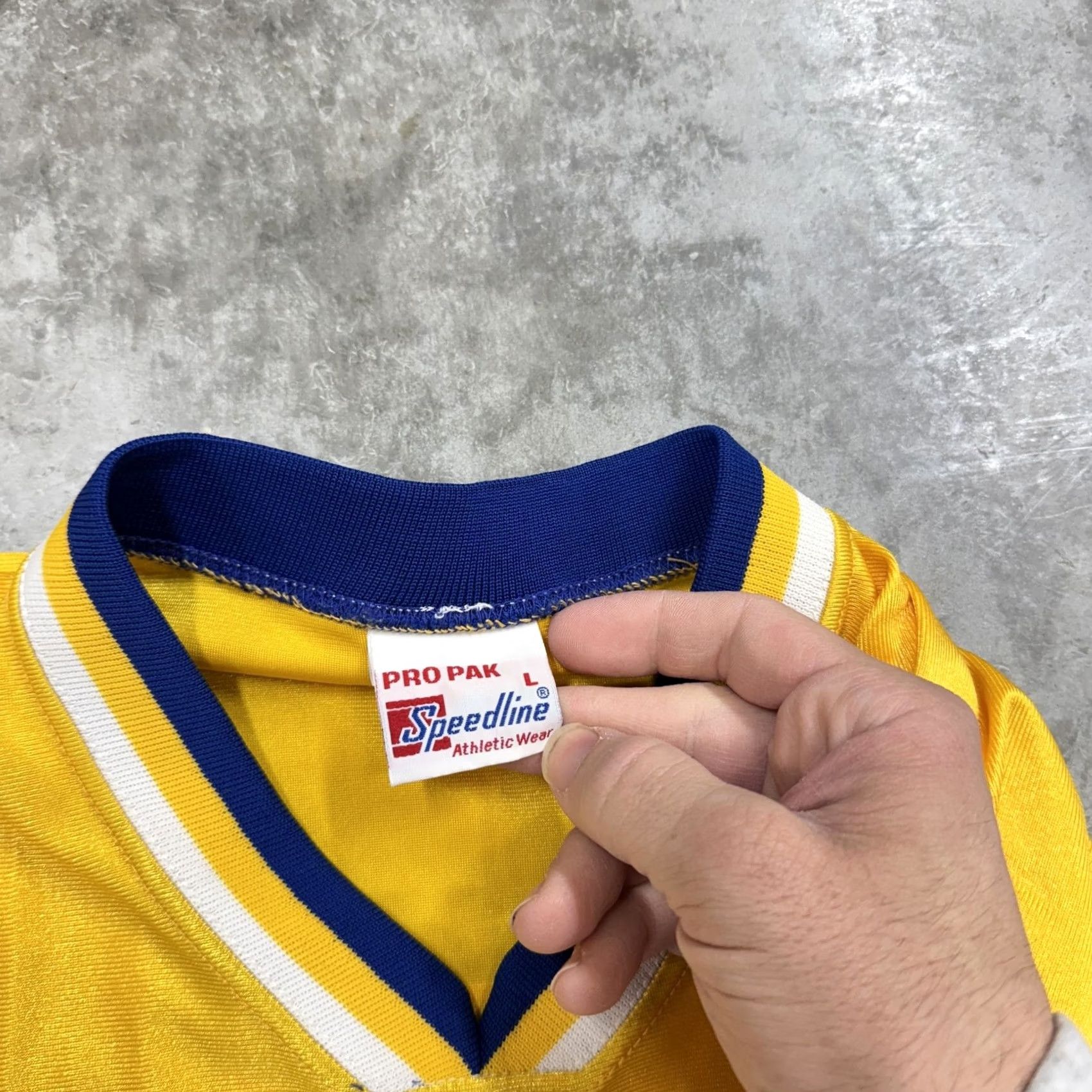 Vintage Tallahassee Shirt Womens L Yellow Blue Jersey V Neck Athletic Speedline Size L / US 10 / IT 46 - 4 Thumbnail