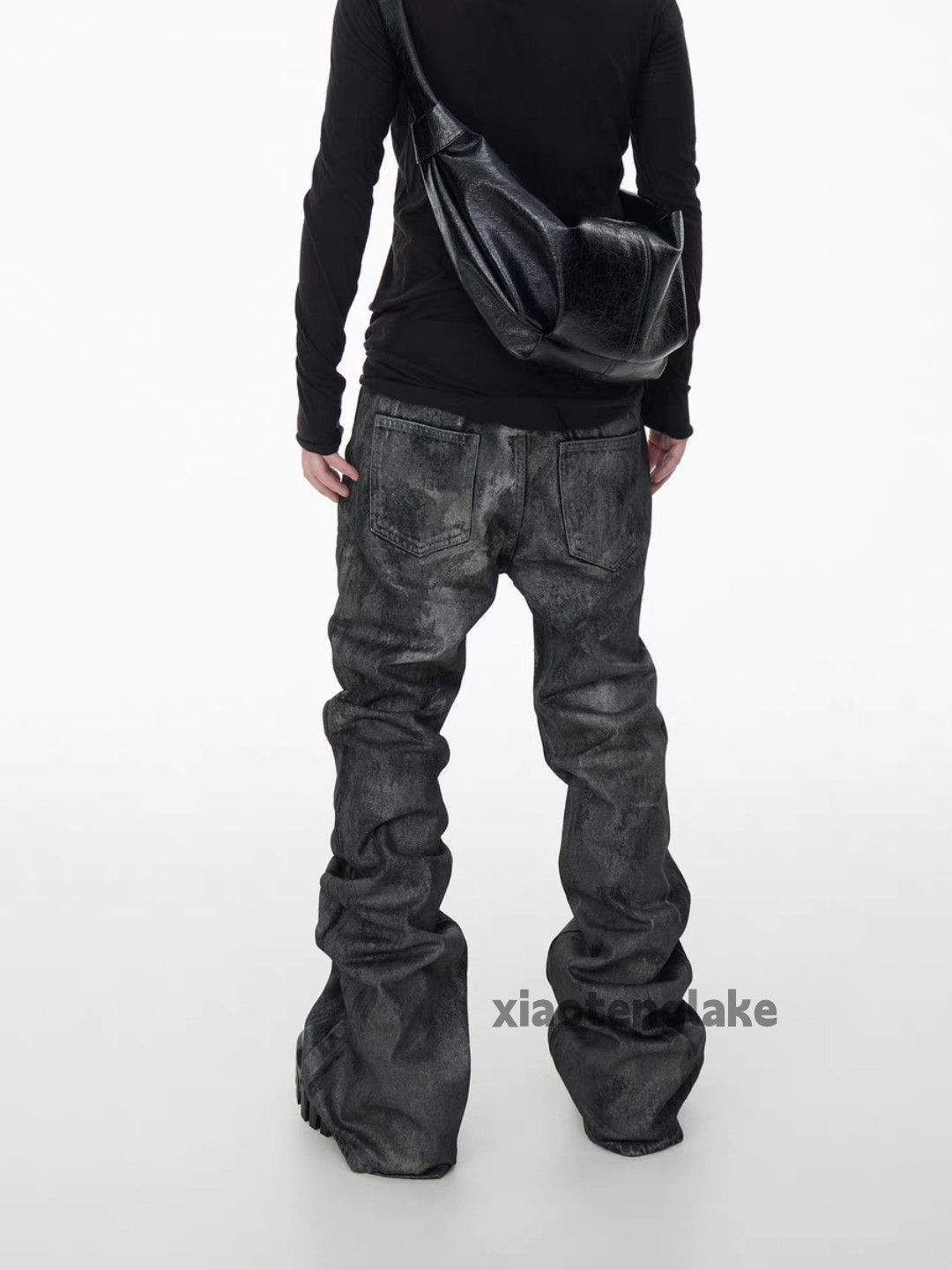 Japanese Brand xtl washed retro y2k hiphop punk bootcut wax jeans Size US 30 / EU 46 - 3 Thumbnail
