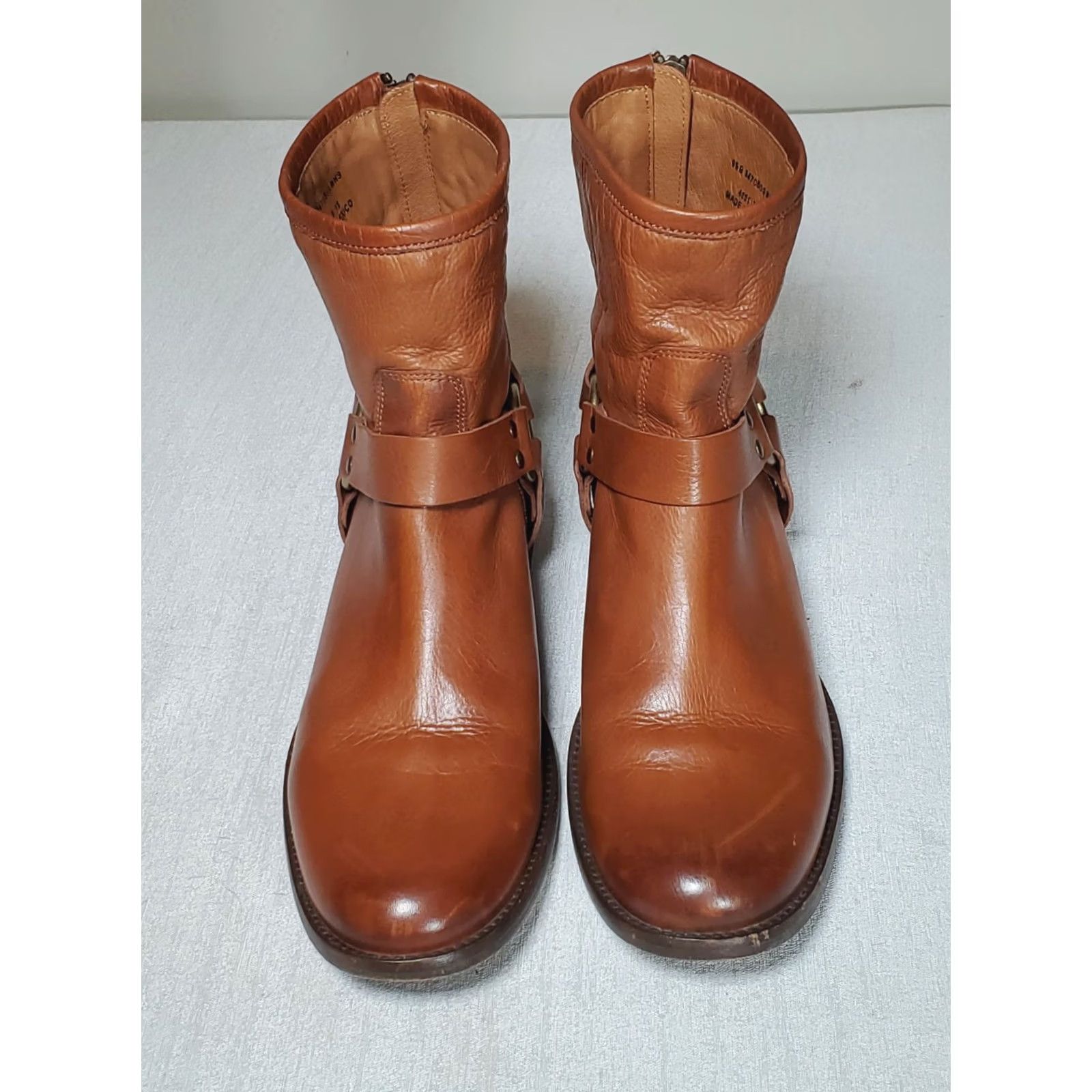 Frye FRYE Phillip Harness Short Ankle Boots Whiskey Brown Leather 70509 Women's US 9.5 B Bootie Size 32" / US 10 / IT 46 - 7 Thumbnail