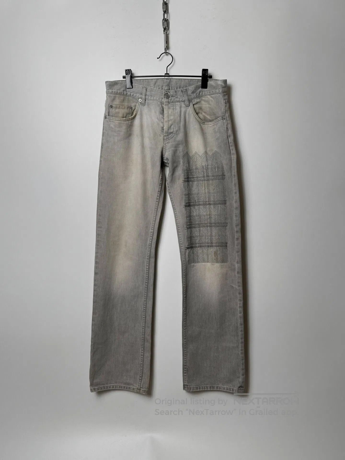 Helmut Lang Helmut Lang 2004 Embroidered Denim Pants. Size US 33 - 1 Thumbnail