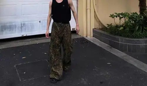 VIBE Vintage Leopard Pattern Paratrooper Pleated Cargo Pants Size US 32 / EU 48 - 3 Thumbnail