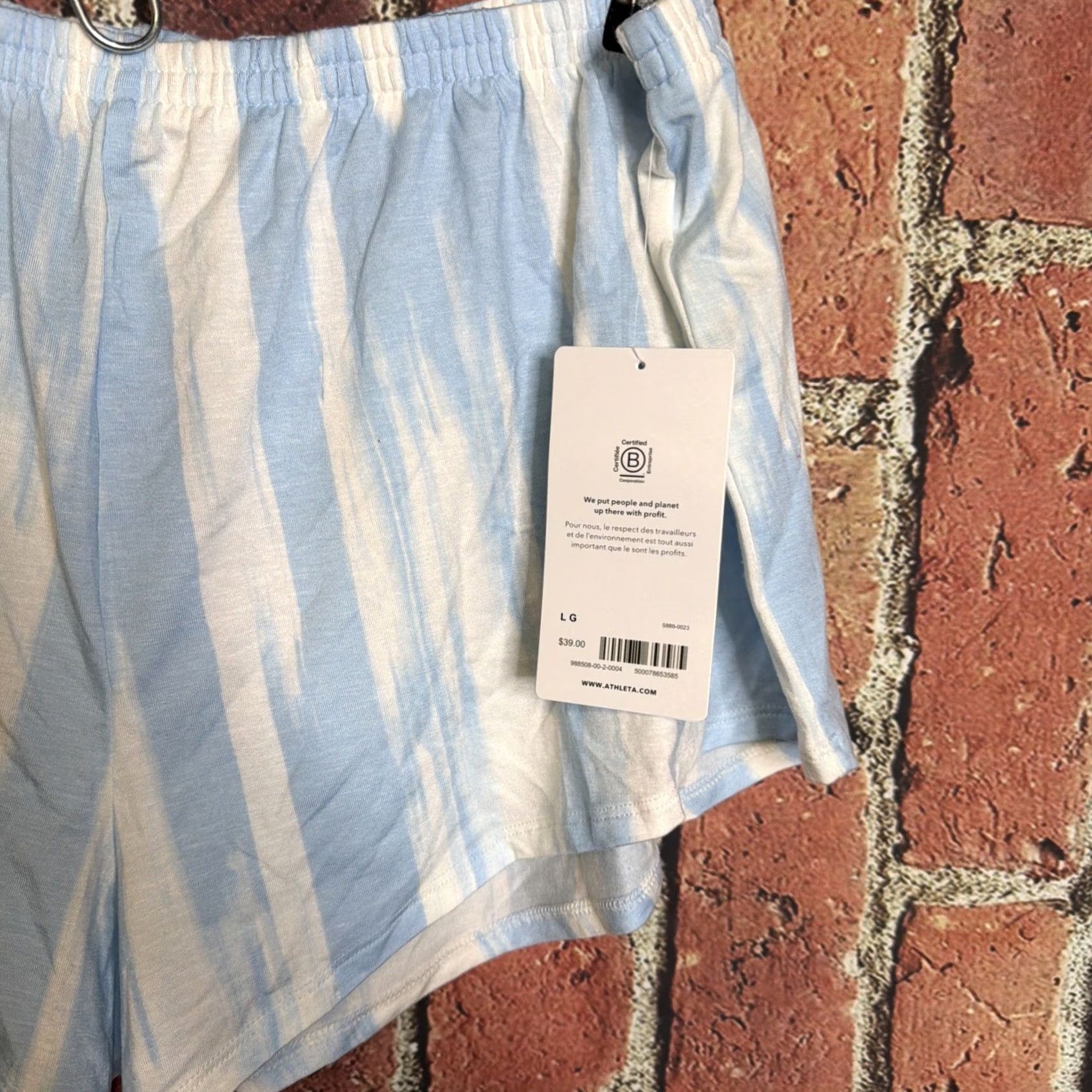 Athleta Athleta Sleep Shorts Womens Plus Large Multicolor Striped Lounge Nighttime Bliss NWT Size 40" / US 18 - 2 Thumbnail