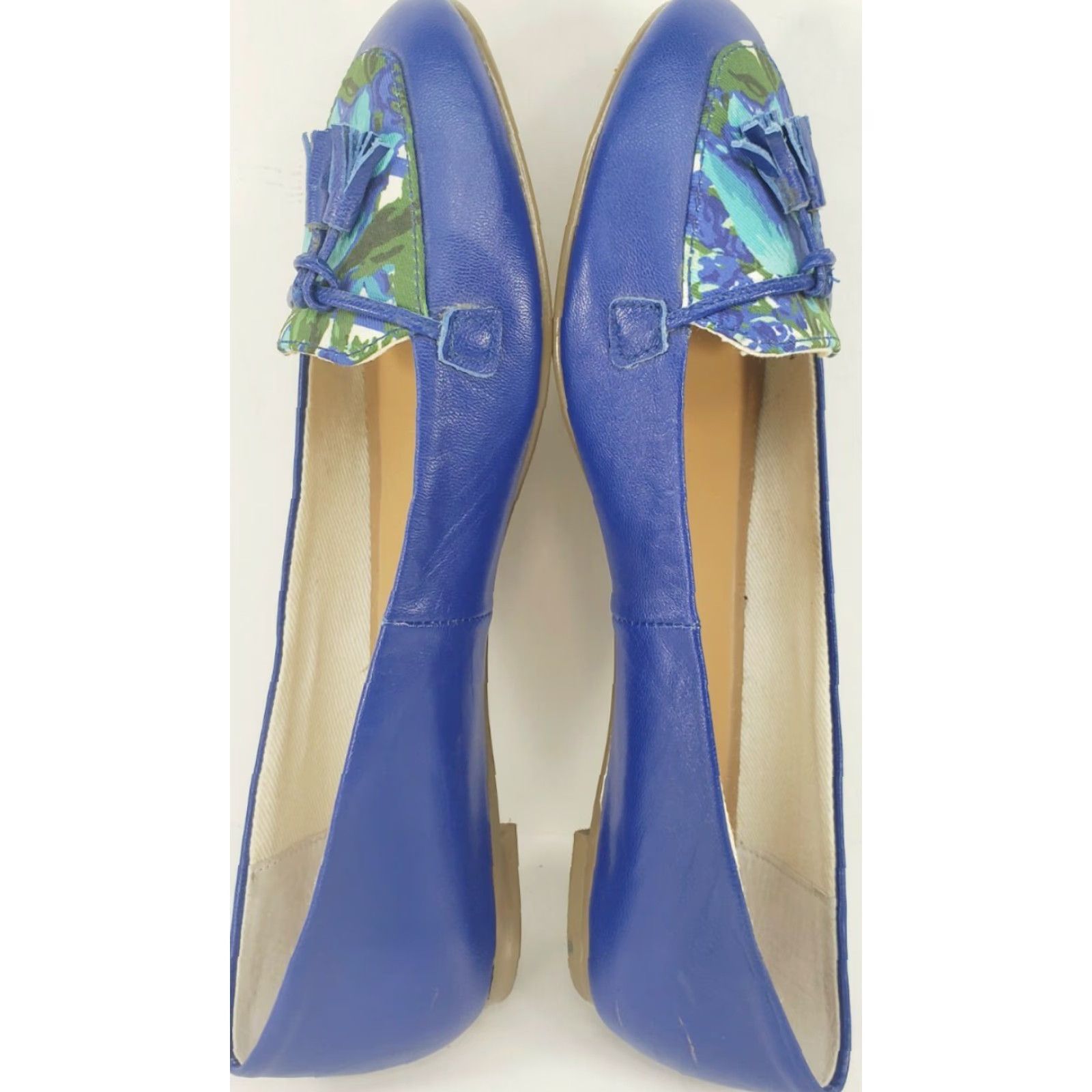 Talbots Talbots Flats Women's 7M Blue Tassel Painted Floral Vamp Very Cute! Shoes are in Like New Condition but have been worn once. Pre-owned. Size US 7 / IT 37 - 7 Thumbnail