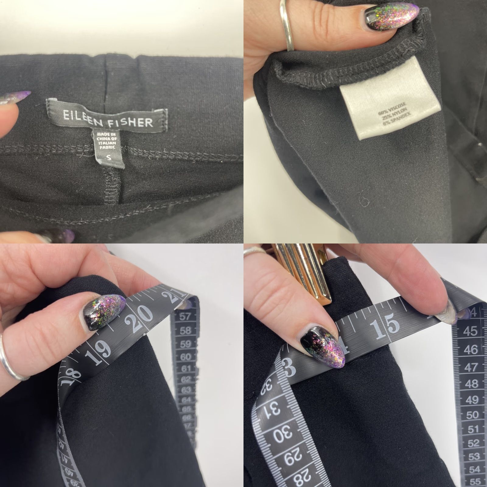 Eileen Fisher EILEEN FISHER Pencil Skirt Women Small Black Viscose Stretch Pull On Knee Length Black 90s? Size 28" / US 6 / IT 42 - 8 Thumbnail