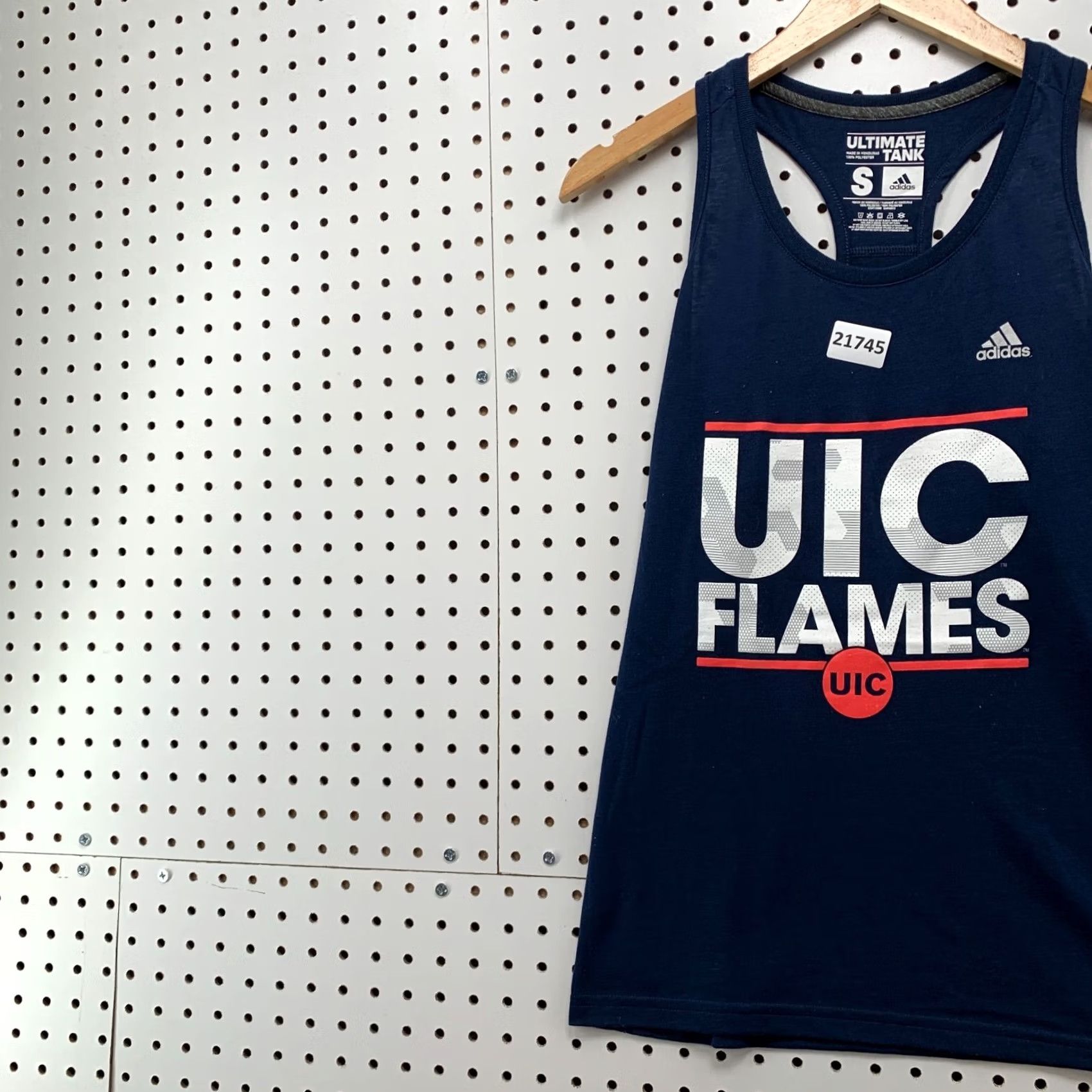 Adidas UIC Flames Adidas Tank Top Womens Small Racerback Navy Blue 16x26 XS S? Size S / US 4 / IT 40 - 3 Thumbnail