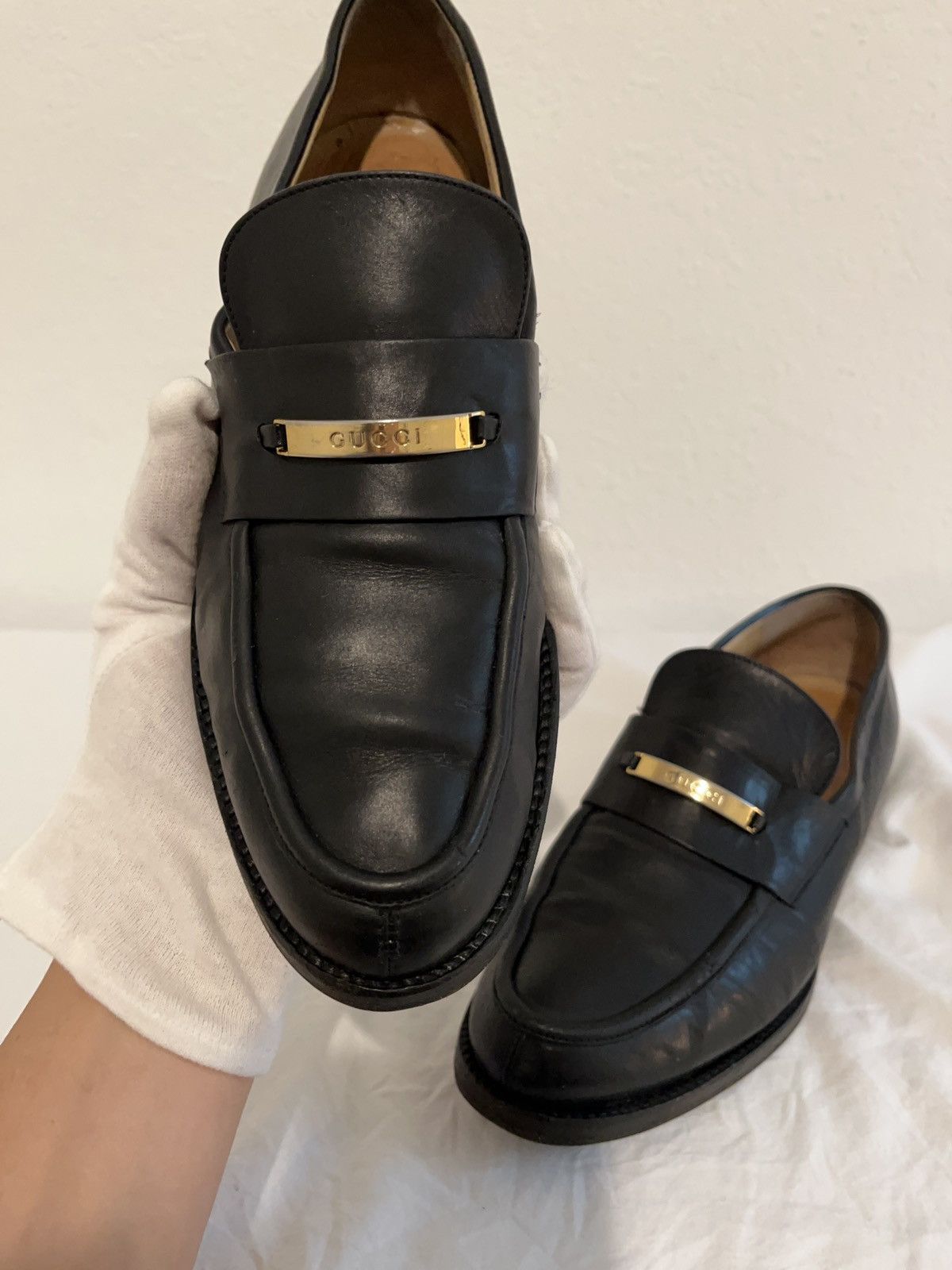 Gucci Black Leather Gucci Loafers Size US 8.5 / IT 38.5 - 2 Thumbnail