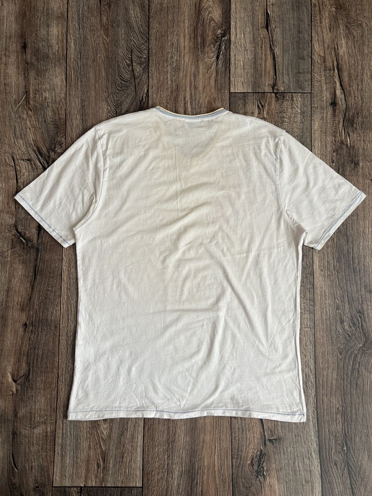 Yves Saint Laurent Vintage Yves Saint Laurent V-Neck Big Logo White T-Shirt Size US XL / EU 56 / 4 - 8 Thumbnail