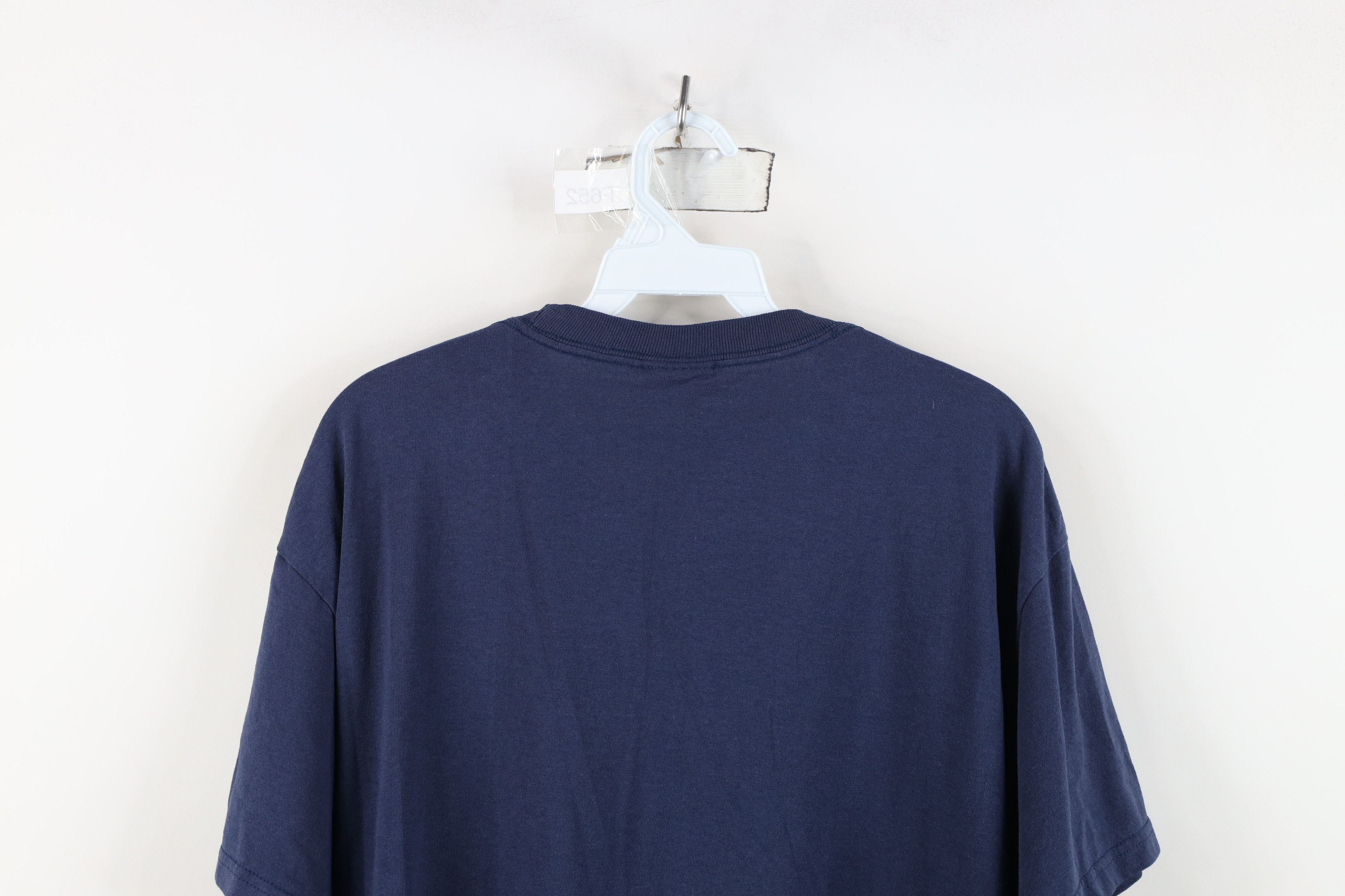 Hanes Vintage 90s Hanes Heavyweight Blank T-Shirt Navy Blue Size US L / EU 52-54 / 3 - 12 Thumbnail