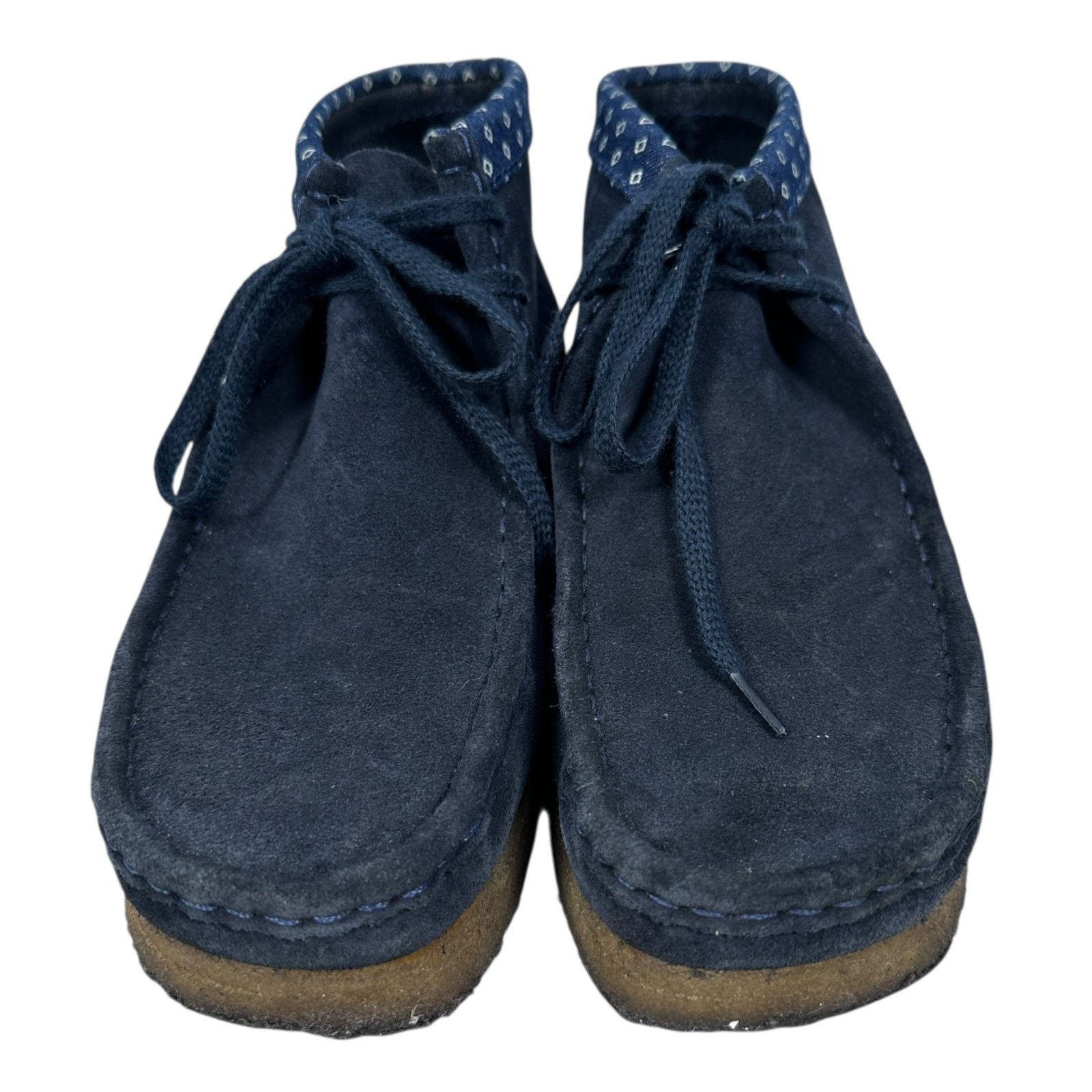 Clarks Clarks Wallabee Boots Mens US 7.5 Navy Blue Suede Lace Shoes Size US 7.5 / EU 40-41 - 2 Thumbnail