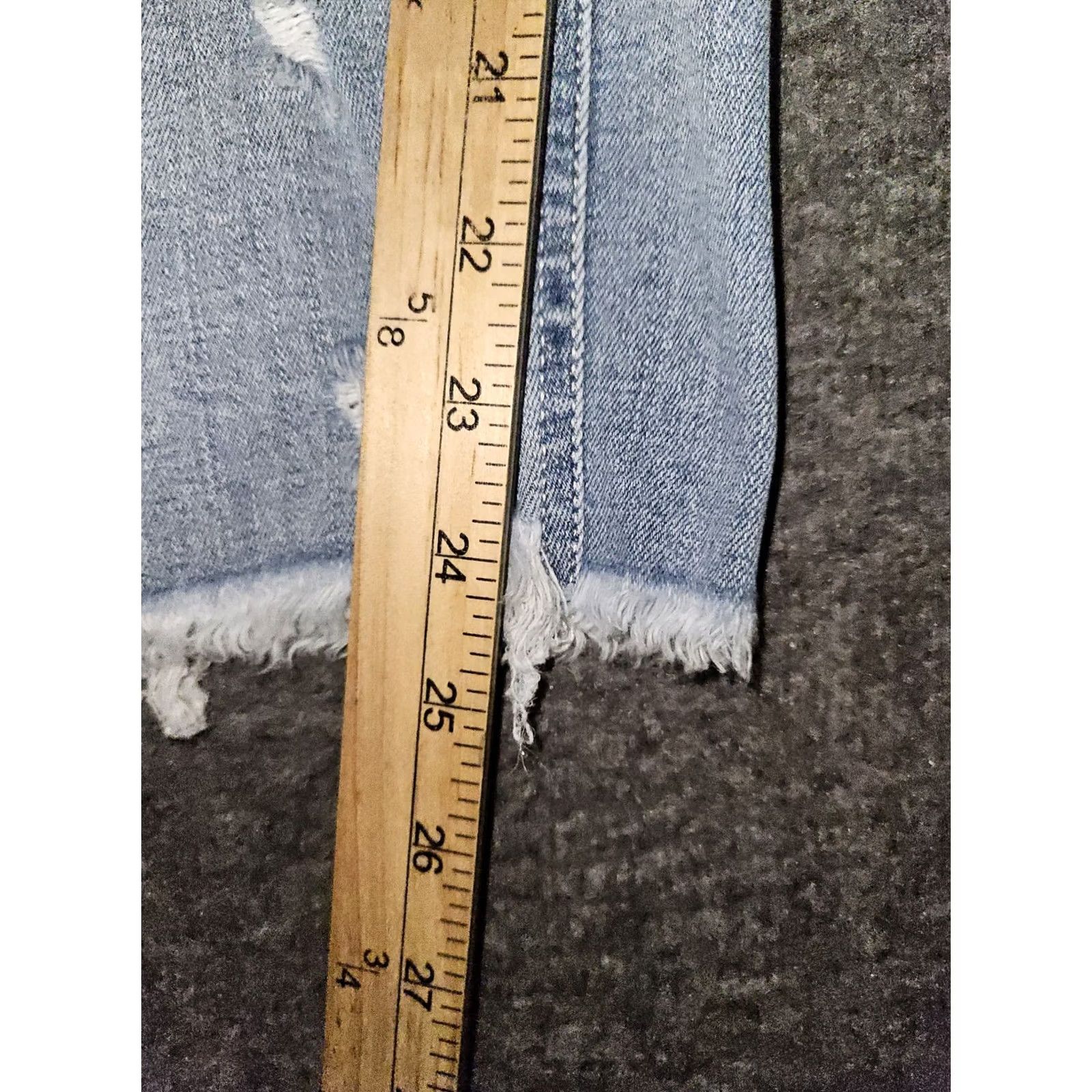 Vintage BKE Parker Jeans High Rise Skinny Ankle Women's 29 Blue Frayed Hem Preppy Size 42" / US 20 - 6 Thumbnail