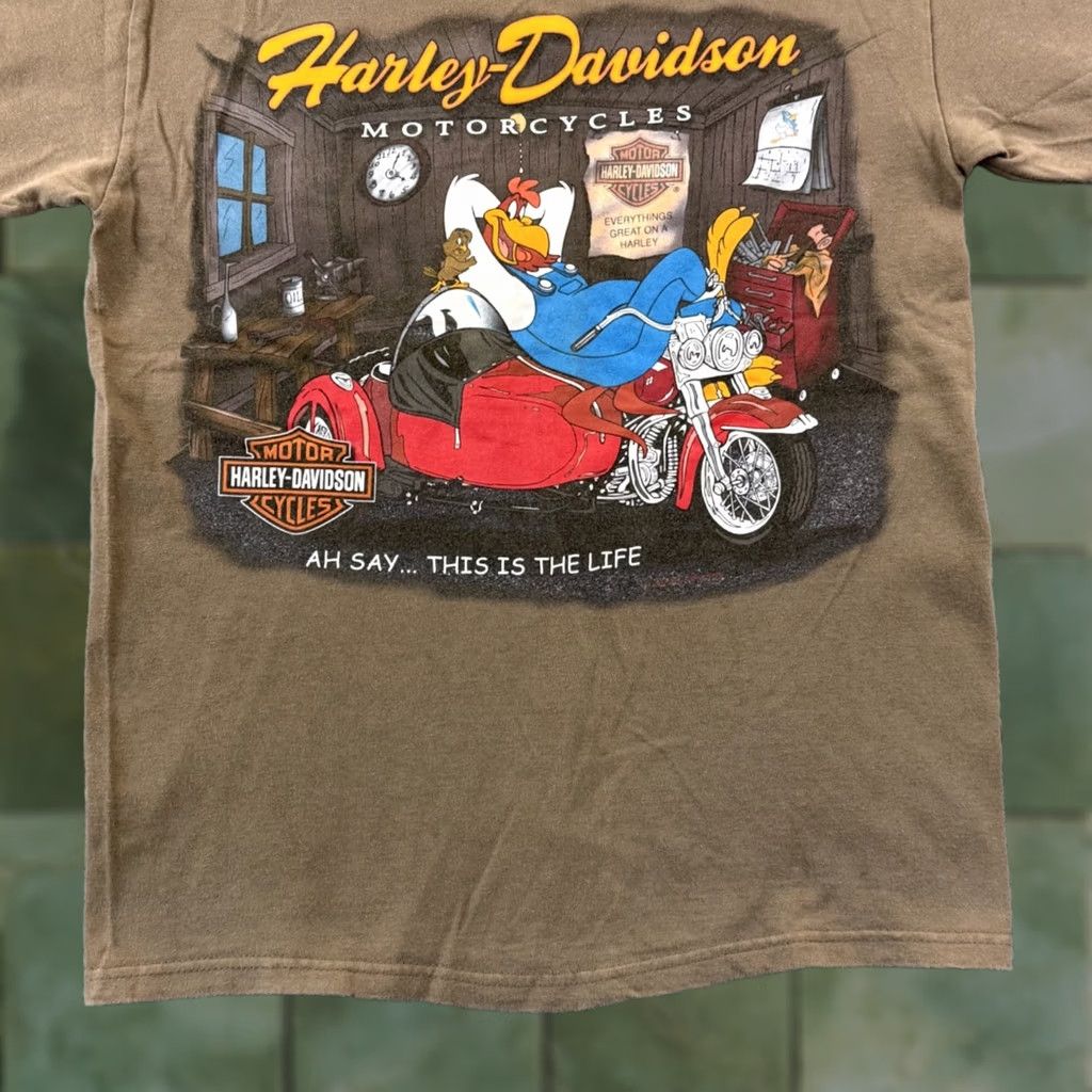 Harley Davidson VINTAGE Harley-Davidson Shirt Adult Small Brown Foghorn Leghorn Looney Tunes USA T-Shirt Mens Size US S / EU 44-46 / 1 - 1 Thumbnail