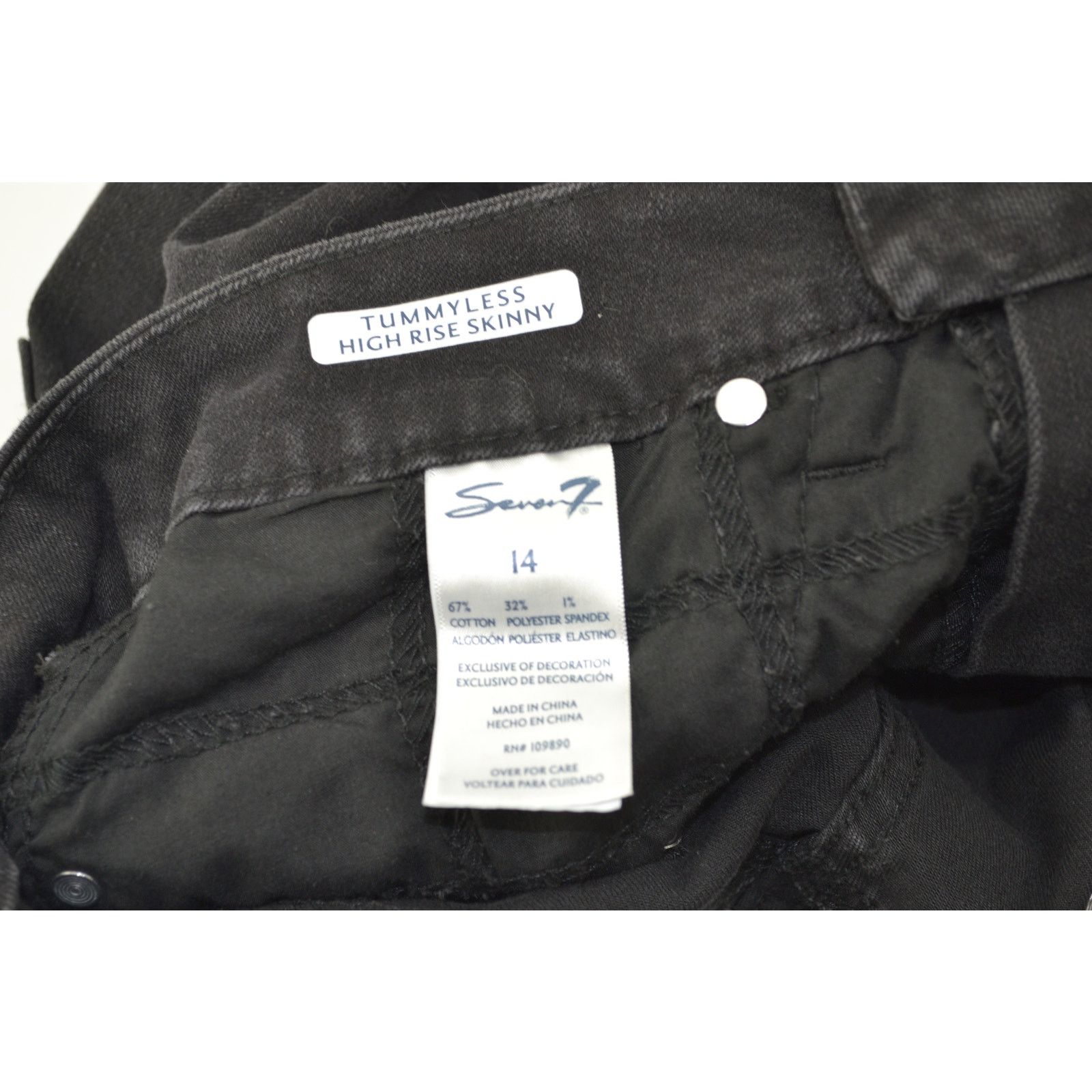 Seven 7 Seven 7 Black Jeans Black Tummy Less High Rise Skinny Sz 14 Size 36" / US 14 / IT 50 - 7 Thumbnail