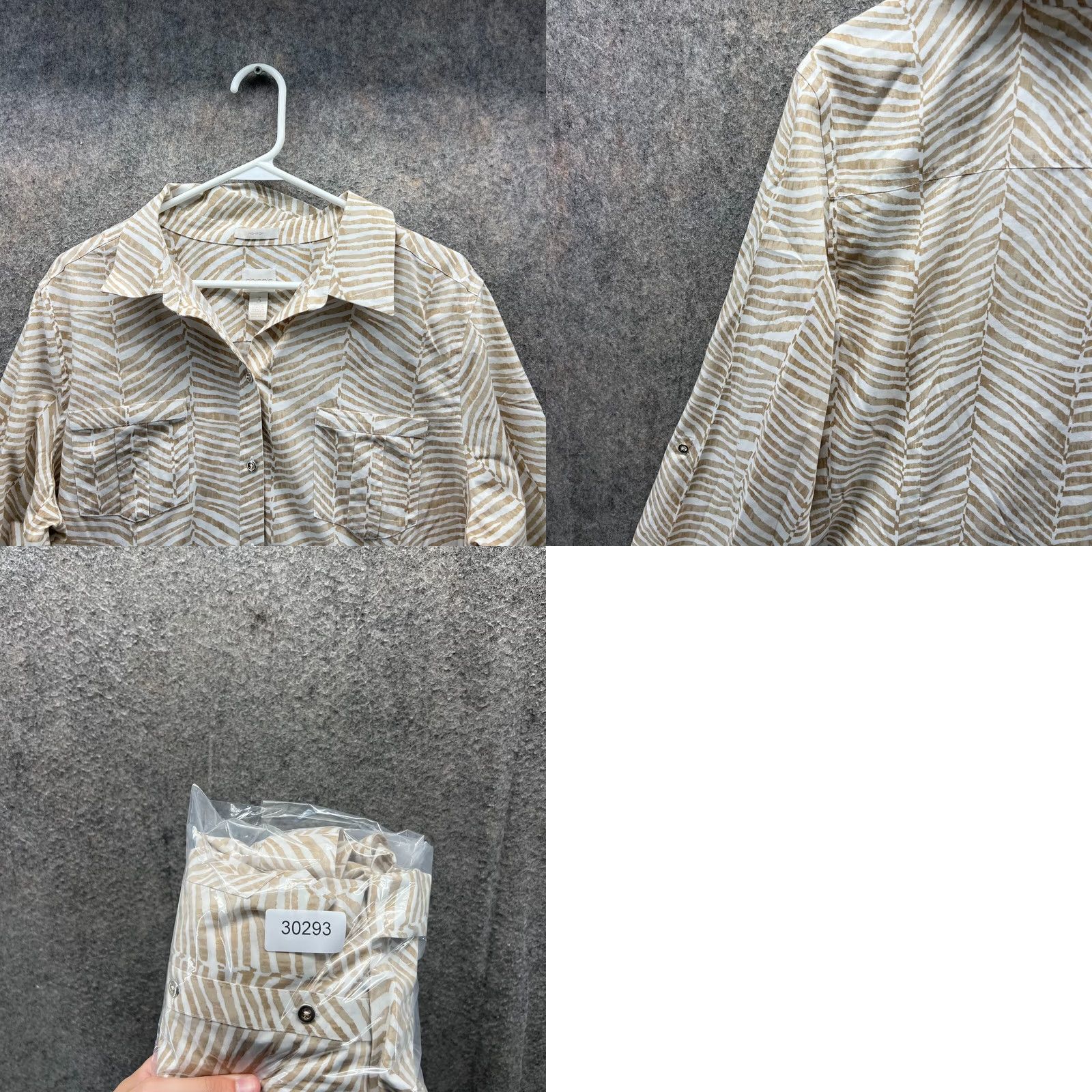 Vintage Chico's Shirt Womens 3 Beige White Button-Down Preppy Non-Iron Cotton Striped Shirt Womens 3 Beige White Button-Down Preppy Non-Iron Cotton Striped Size XS / US 0-2 / IT 36-38 - 8 Thumbnail