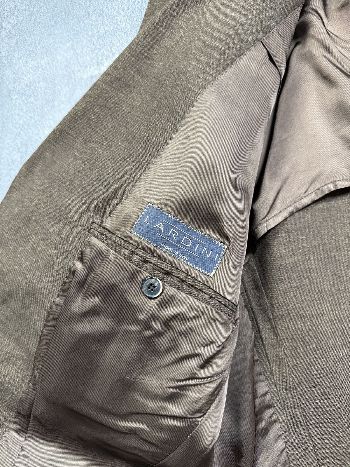 Lardini Size 54 Regular Brown Linen Double Breasted Luxury Suit Size 54R - 10 Thumbnail