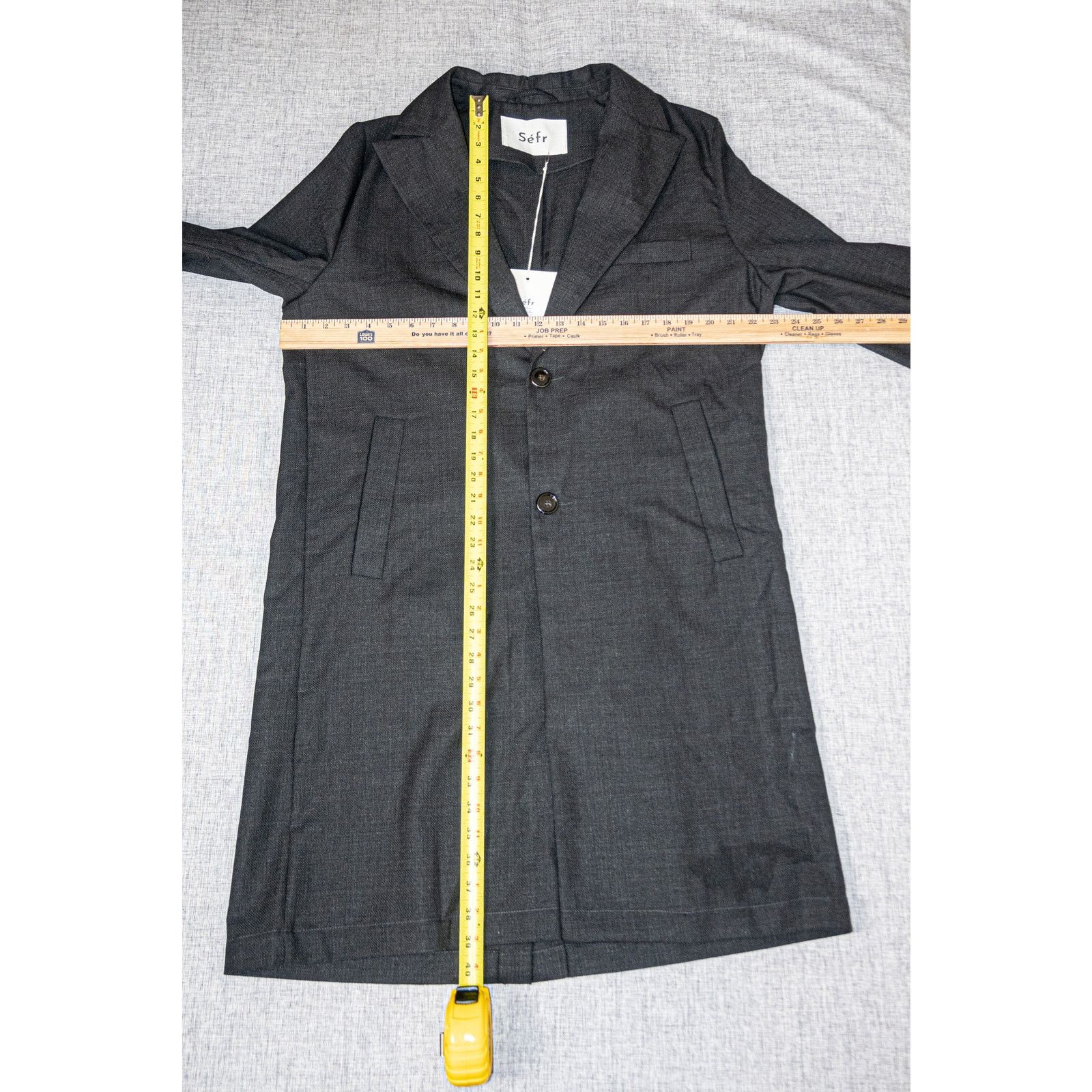 Sefr Sefr $450 Zeke Twill Coat in Gray Lightweight Poly wool Size US L / EU 52-54 / 3 - 11 Thumbnail