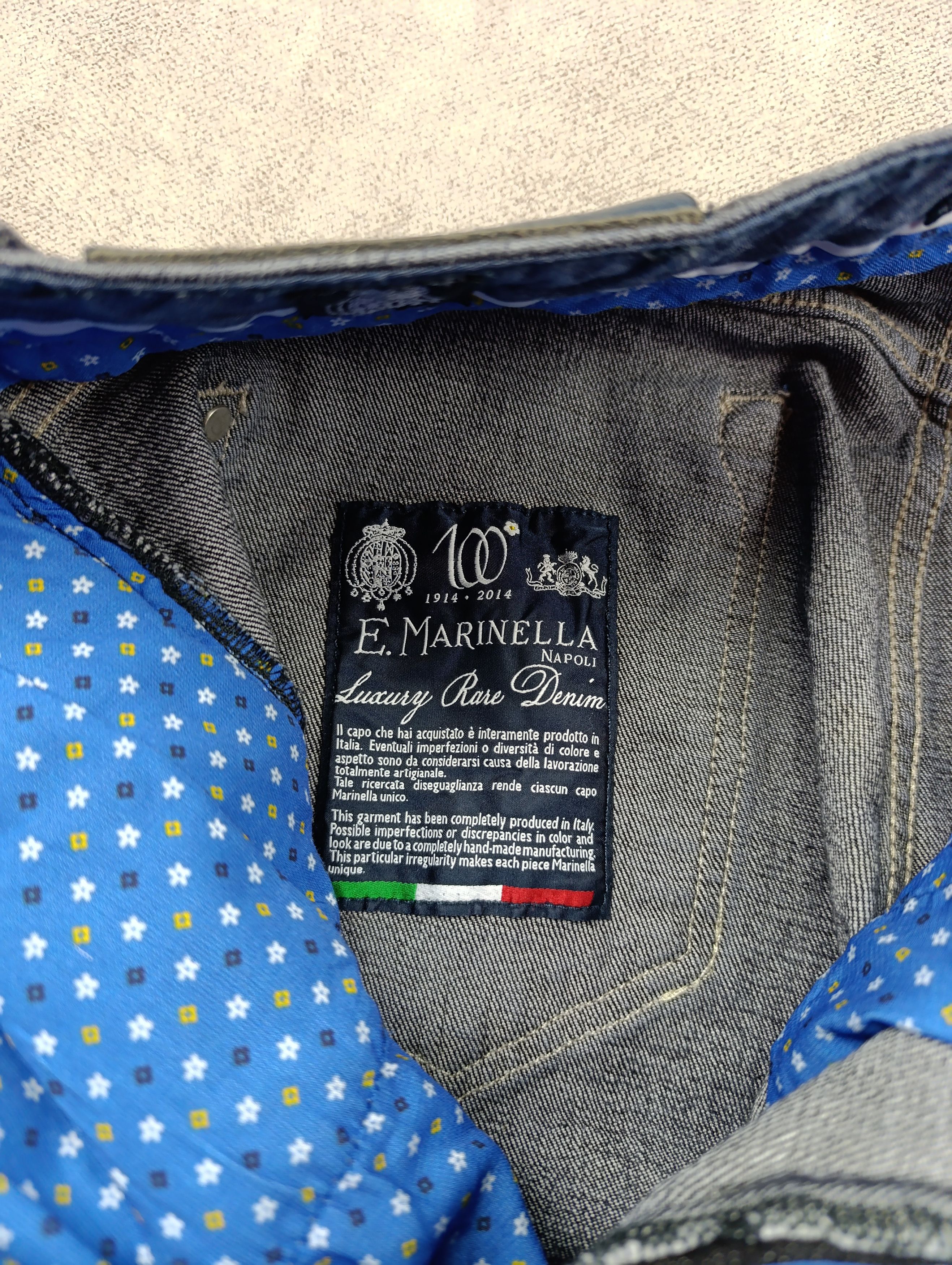 E. Marinella E.MARINELLA JEANS MILANO BUTTON FLY SLIM FIT FOR 100 YEARS Size US 37 - 18 Thumbnail