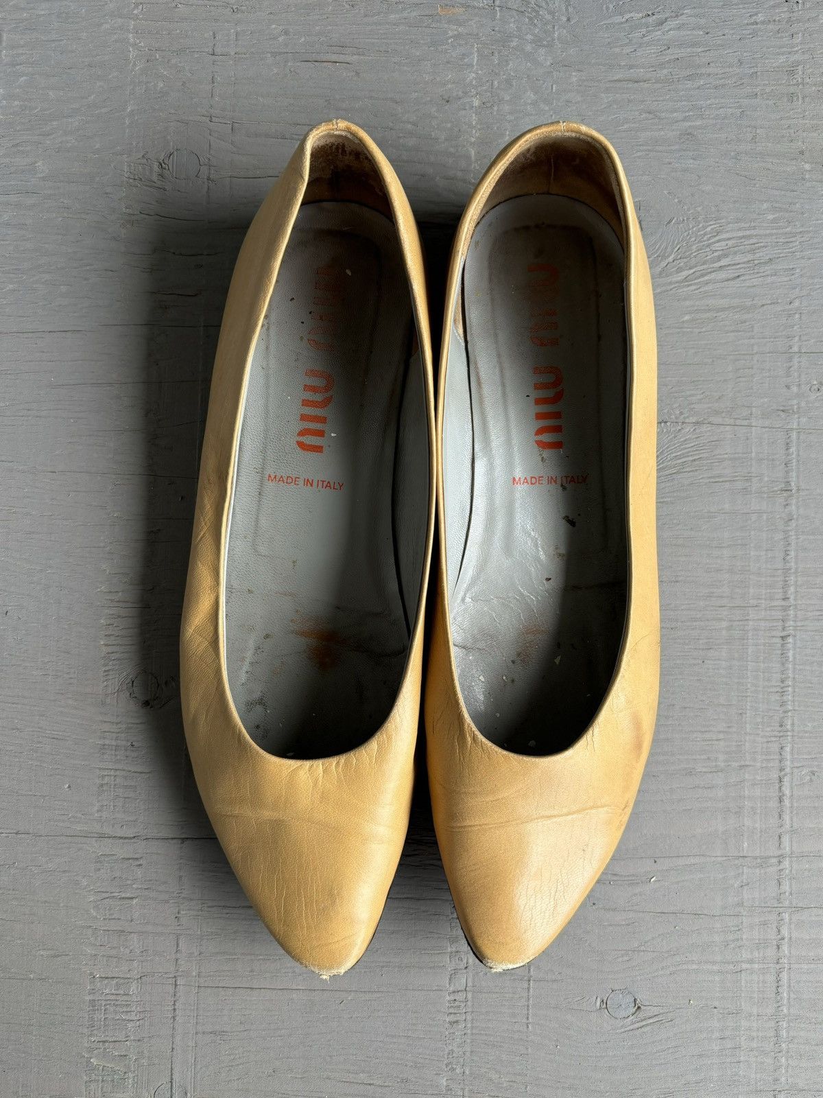 Miu Miu × Prada × Vintage Vintage Miu Miu Flats 90s Leather Slip On Loafer Prada Point Size US 10 / IT 40 - 4 Thumbnail