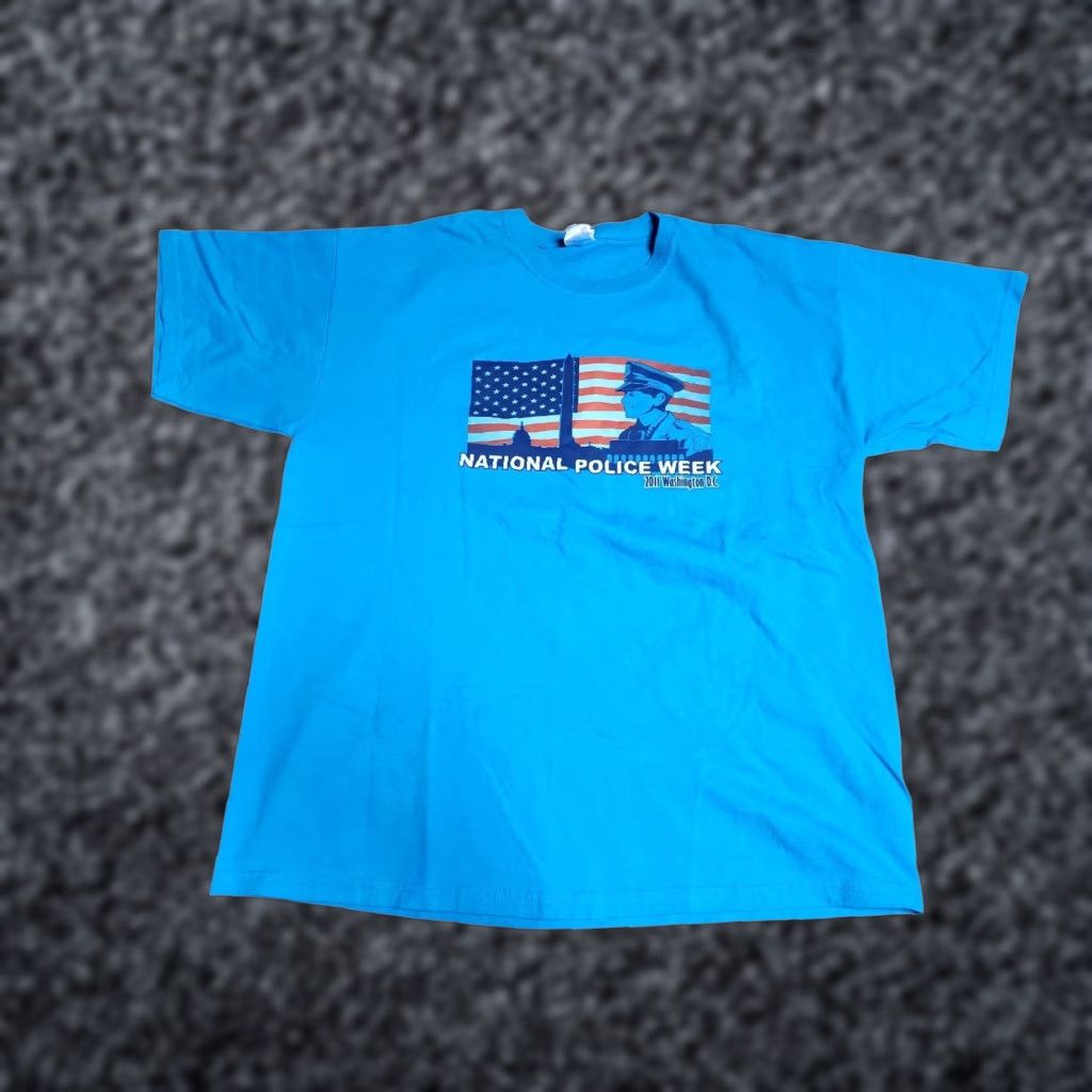 Vintage VINTAGE Washington, DC Police Week Memorial T Shirt - Mens XL - Double Sided Names - 2010s Blue Graphic Print T-Shirt Size US XL / EU 56 / 4 - 1 Thumbnail