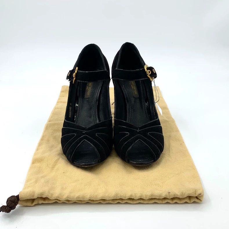 Louis Vuitton Louis Vuitton Black thin heel fish mouth high heels Size US 5.5 / IT 35.5 - 9 Thumbnail