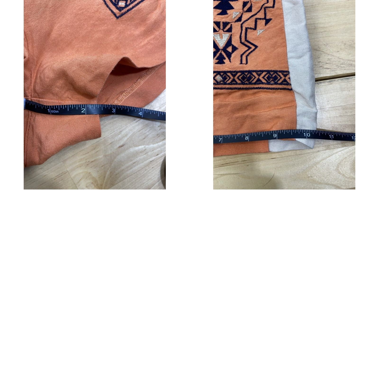 Vintage Paris & Me Shorts Women L Linen Blend Orange Burnt - Casual Bottoms Size 36" / US 14 / IT 50 - 8 Thumbnail
