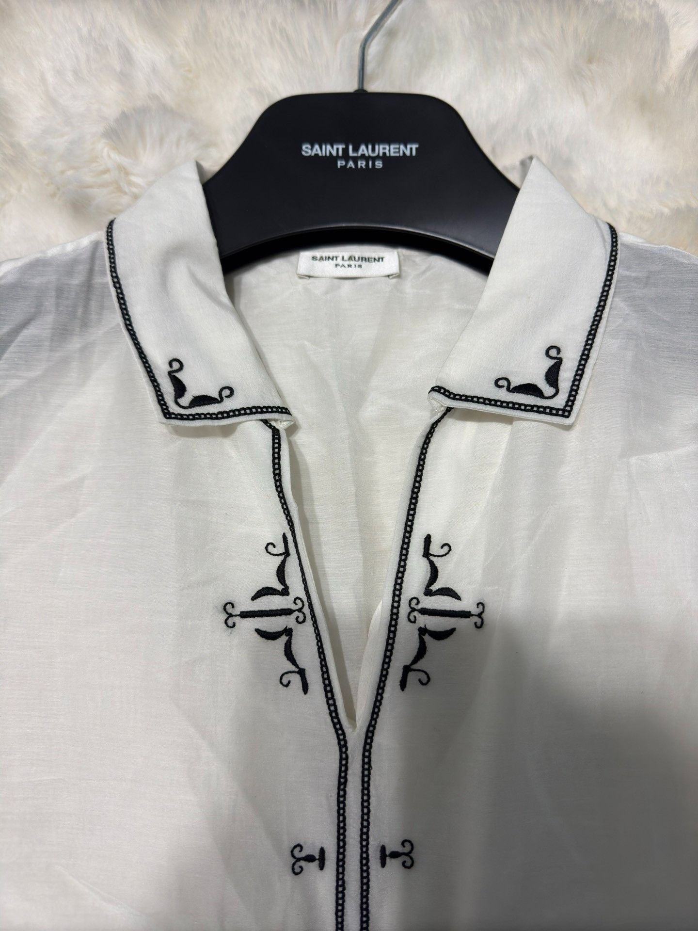 Saint Laurent Paris Saint laurent size 38 Palace Style Short Sleeve Shirt 2501- Size US S / EU 44-46 / 1 - 6 Thumbnail