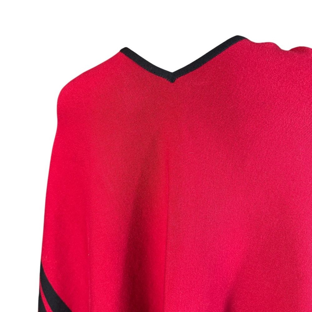 Chicos New Chico's Red Stripe Border Ruana Poncho Size S/M Size M / US 6-8 / IT 42-44 - 6 Thumbnail