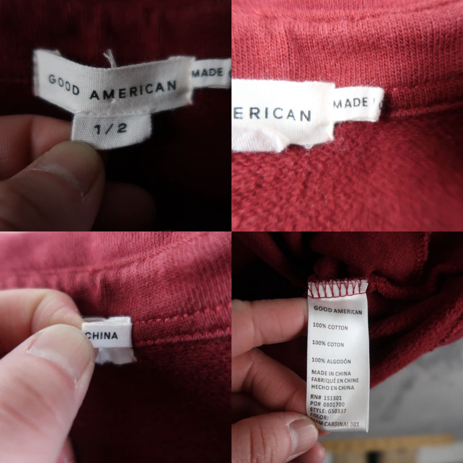 Good American VINTAGE Good American Shirt Jacket Womens 1/2 Burgundy Button Up Shacket Size XS / US 0-2 / IT 36-38 - 8 Thumbnail