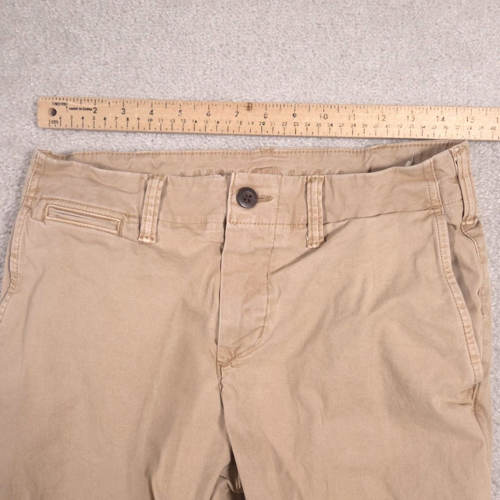 American Eagle Outfitters VINTAGE? No. American Eagle Outfitters Pants Mens 29x30 Khaki Skinny Flex Chino Stretch Size US 29 - 7 Thumbnail