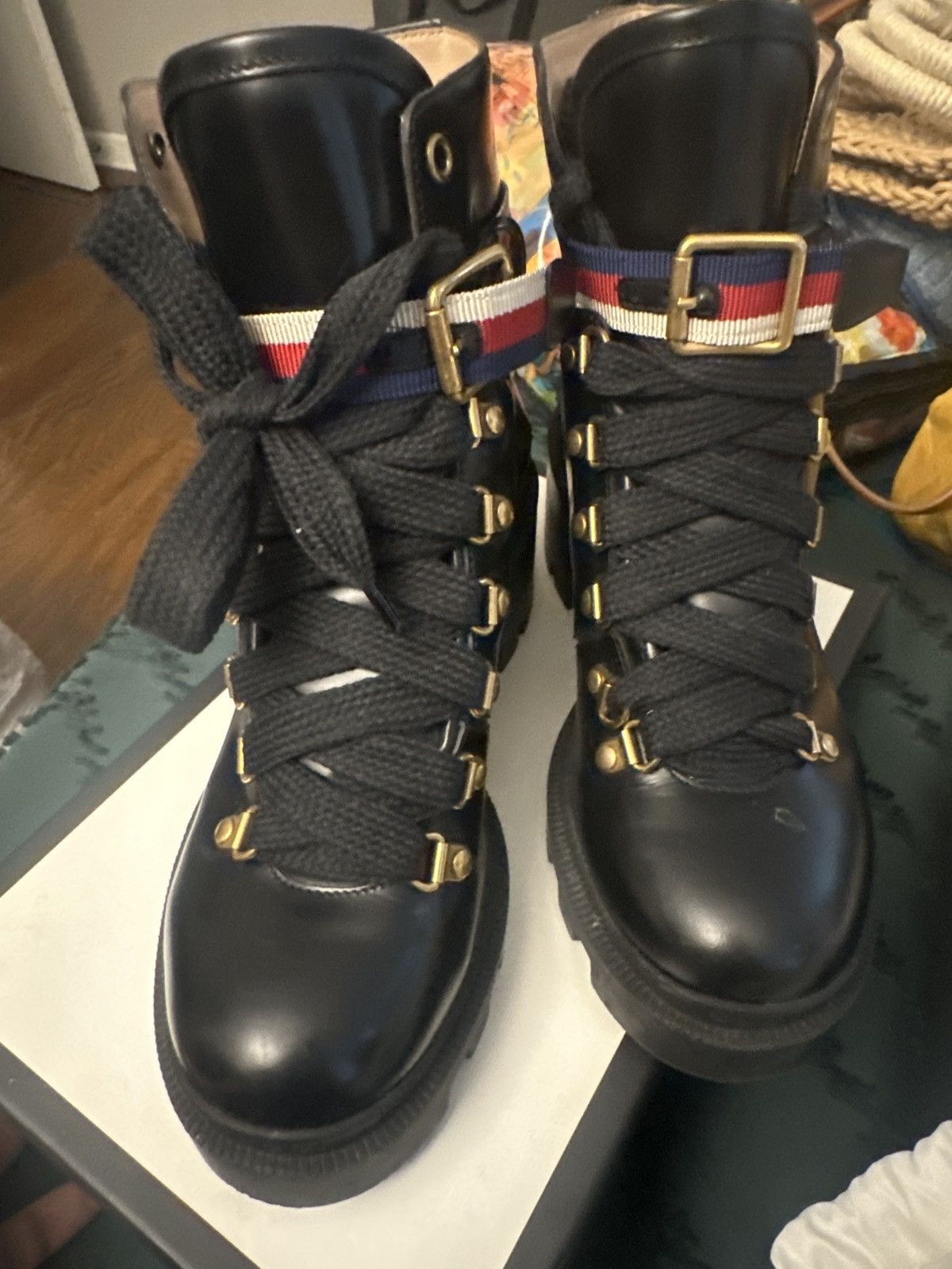 Gucci Leather Ankle Booth with Sylvie Web Size US 6 / IT 36 - 2 Thumbnail