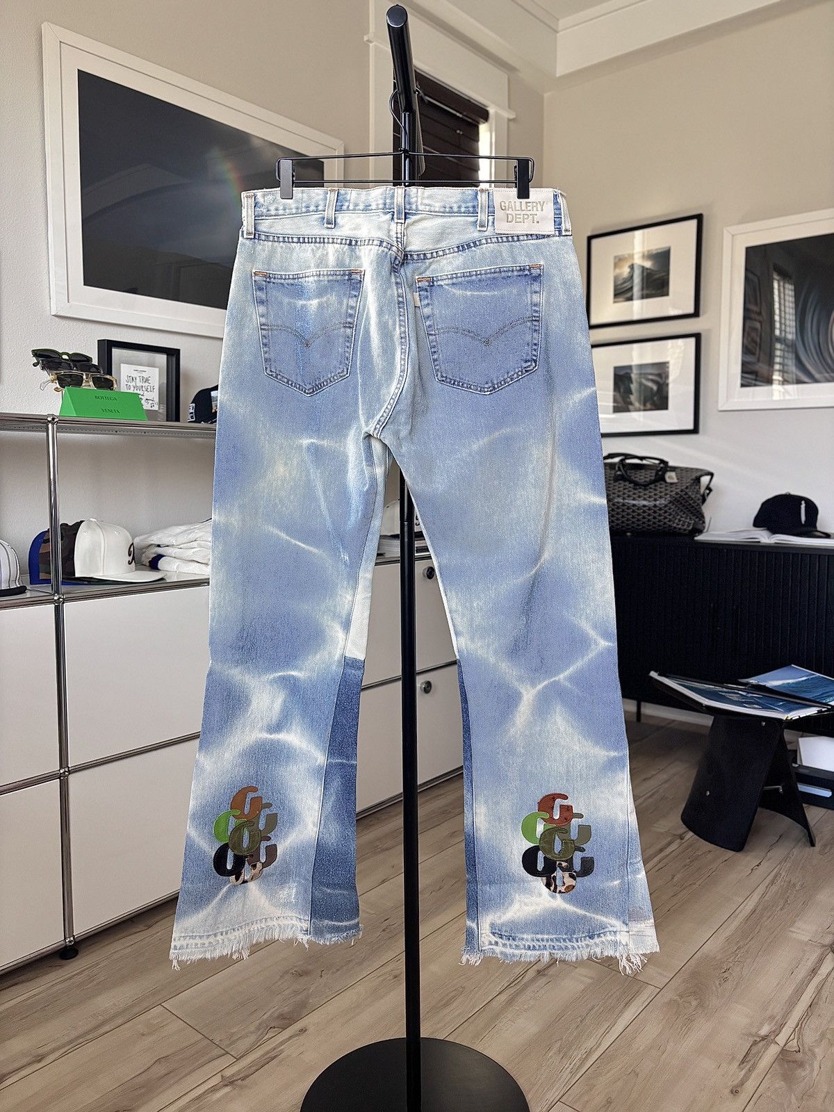 Gallery Dept. GALLERY DEPT | 37 | LEVI G PATCH LEATHER DENIM JEANS Size US 37 - 1 Thumbnail
