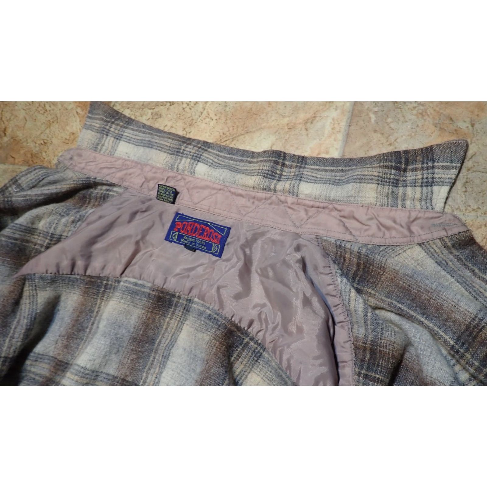 Vintage VINTAGE Ponderosa Shirt Mens L Shadow Plaid Wool Flannel Rugged Blue 80s Western Classic Best as MEN'S LARGE Size US L / EU 52-54 / 3 - 4 Thumbnail