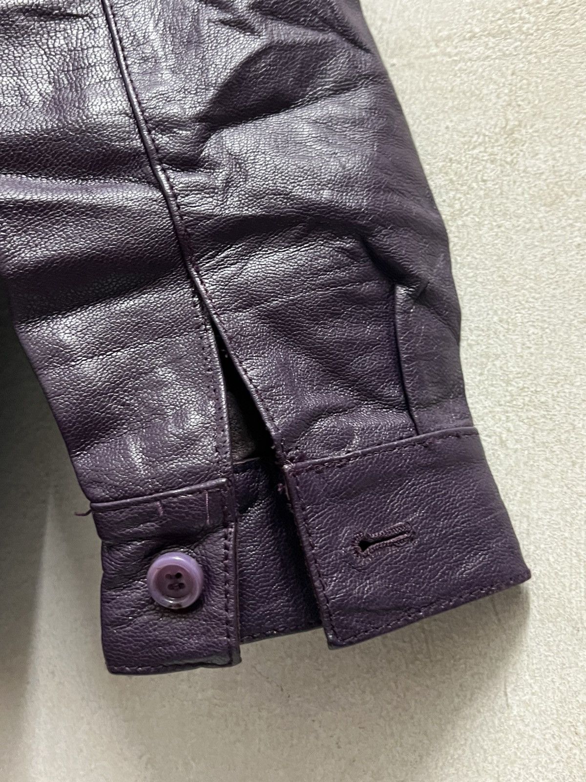 Prada Prada purple leather jacket coat in vintage Size US S / EU 44-46 / 1 - 8 Thumbnail