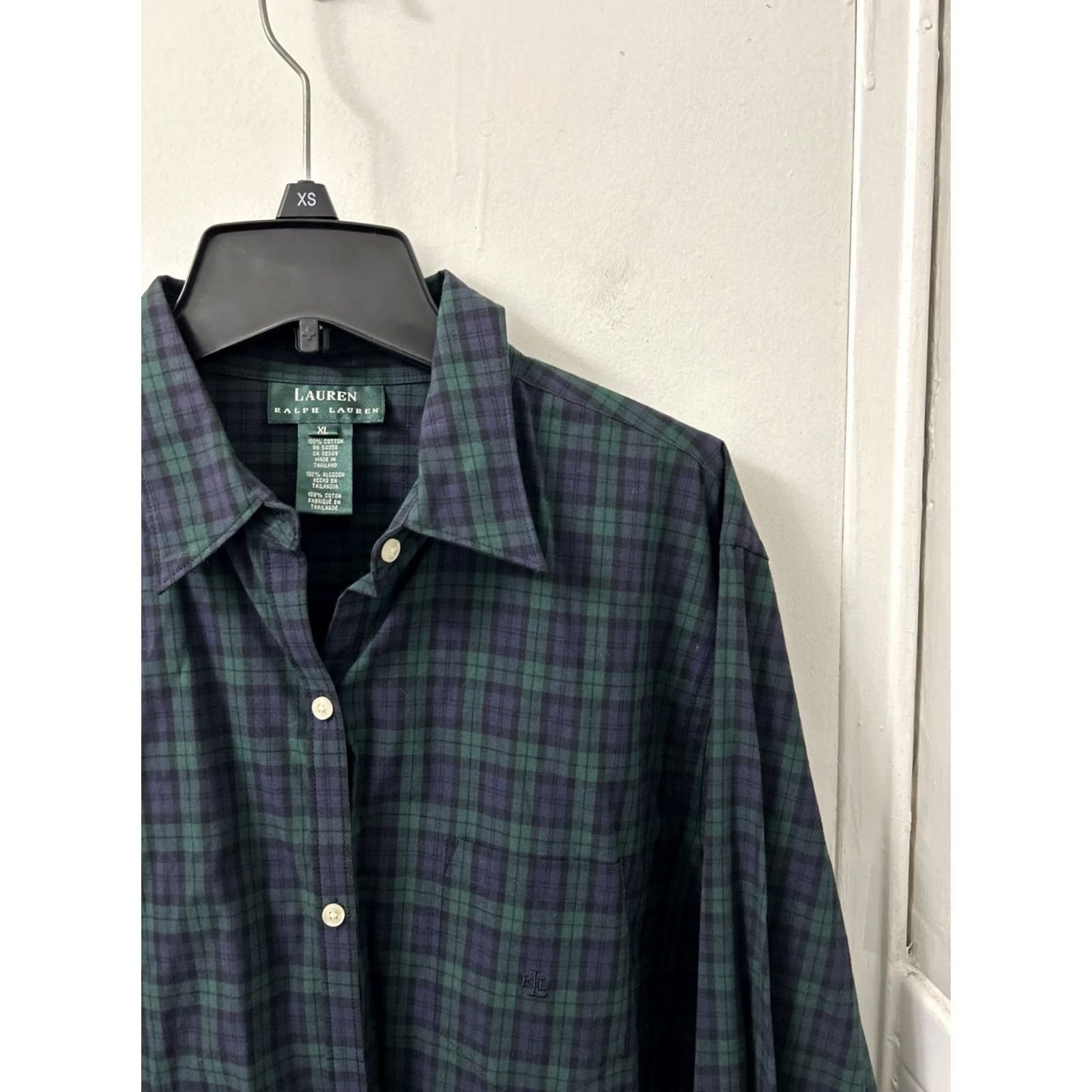 Ralph Lauren Lauren Ralph Lauren Shirt Mens XL Green Purple Plaid Button-Down Long Sleeve Oxford Casual Workwear Size US XL / EU 56 / 4 - 4 Thumbnail