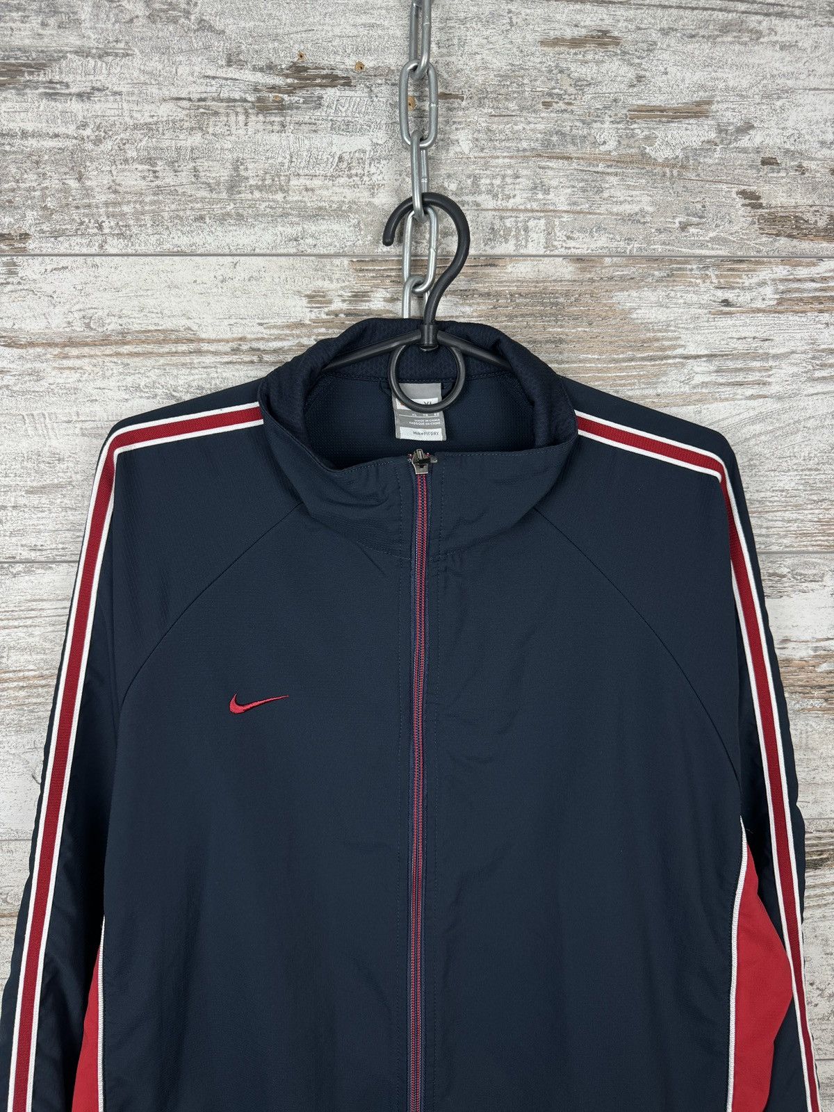 Nike Mens Vintage Nike track jacket navy swoosh drill Olympic Size US L / EU 52-54 / 3 - 3 Thumbnail