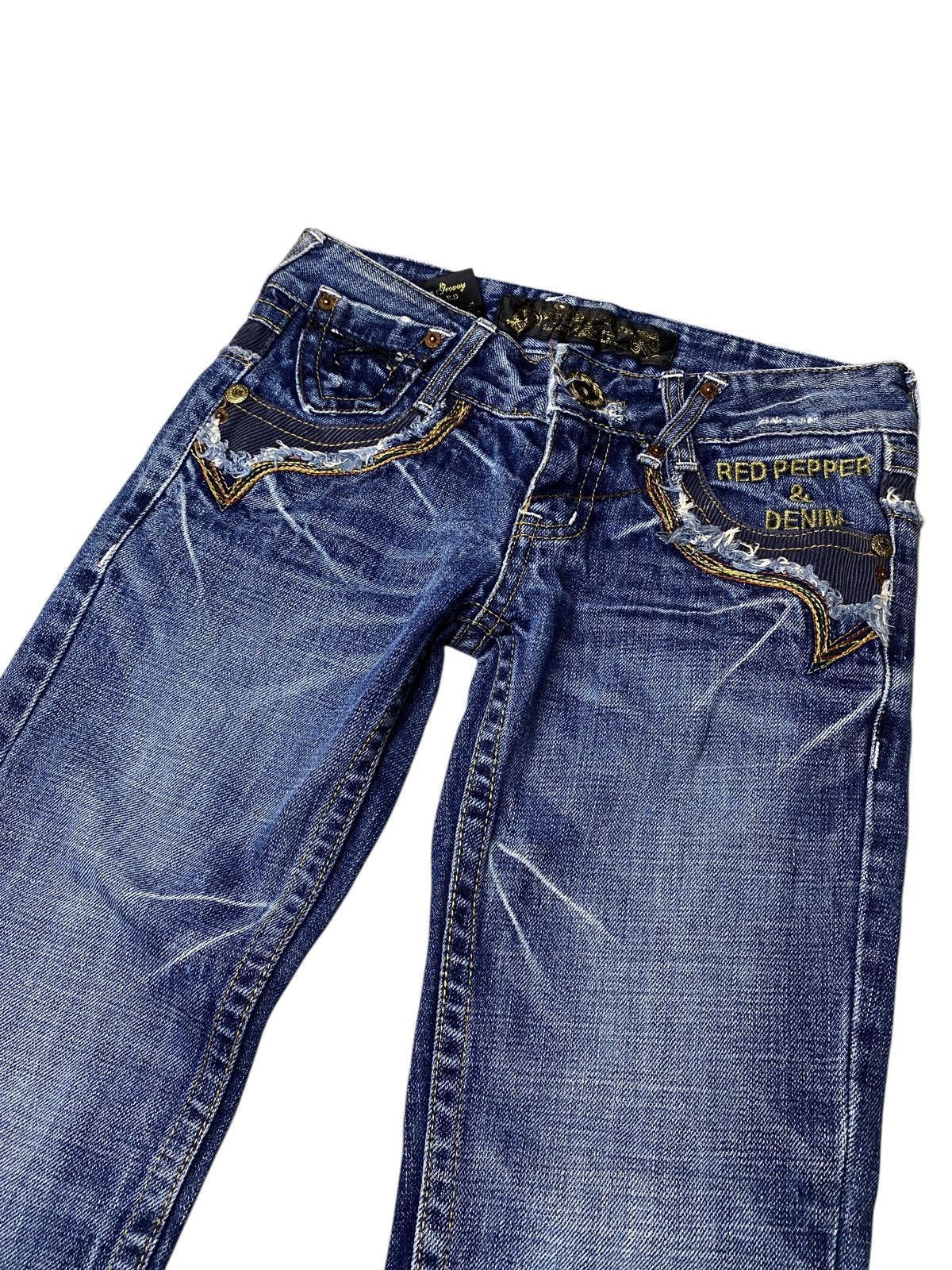 If Six Was Nine 2000's Red Pepper Ethnic Flared Jeans Size US 26 / EU 42 - 4 Thumbnail