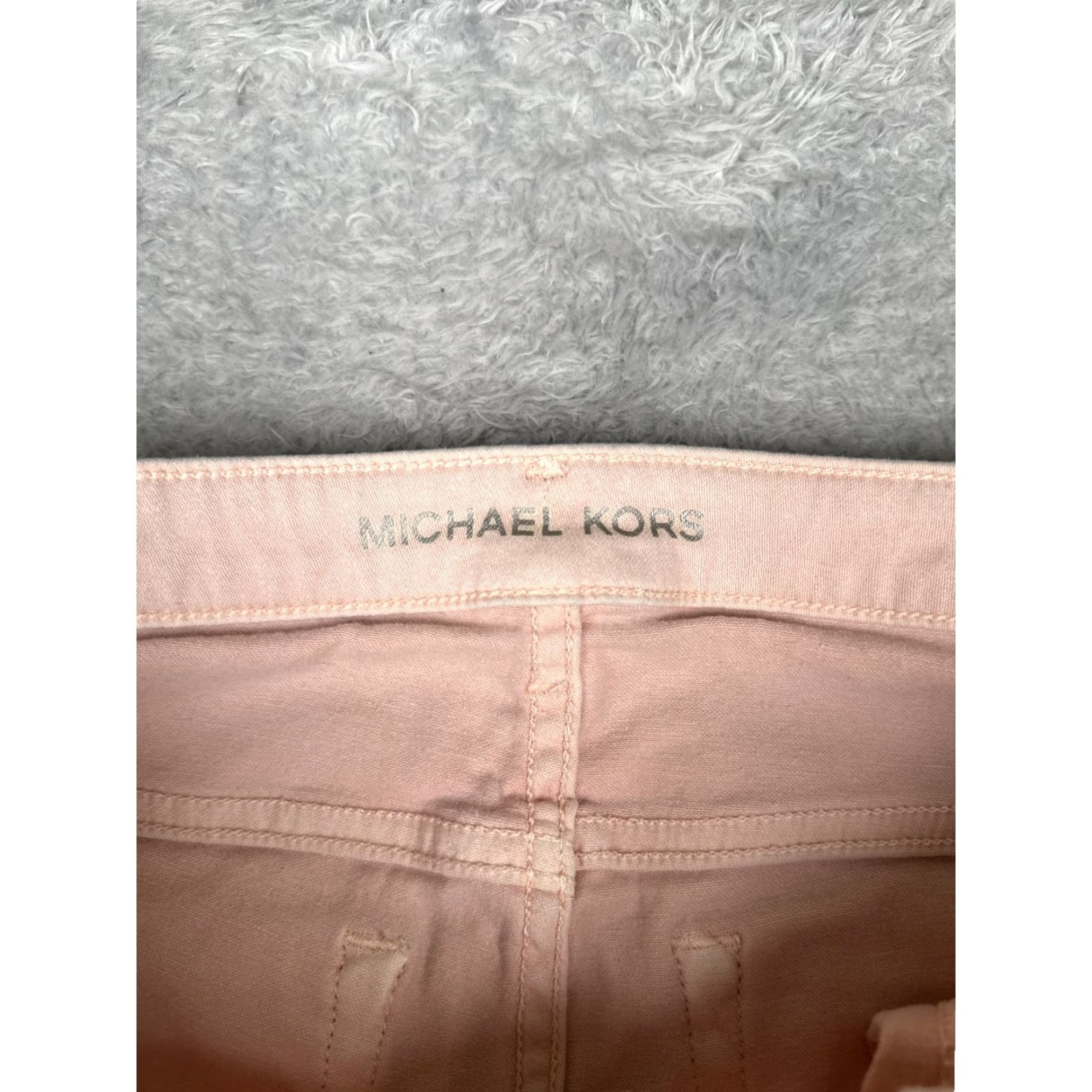 Michael Kors Michael Kors Jeans Womens 10 Pink Izzy Cropped Skinny Denim 5-Pocket Stretch Baggy? Size 32" / US 10 / IT 46 - 7 Thumbnail