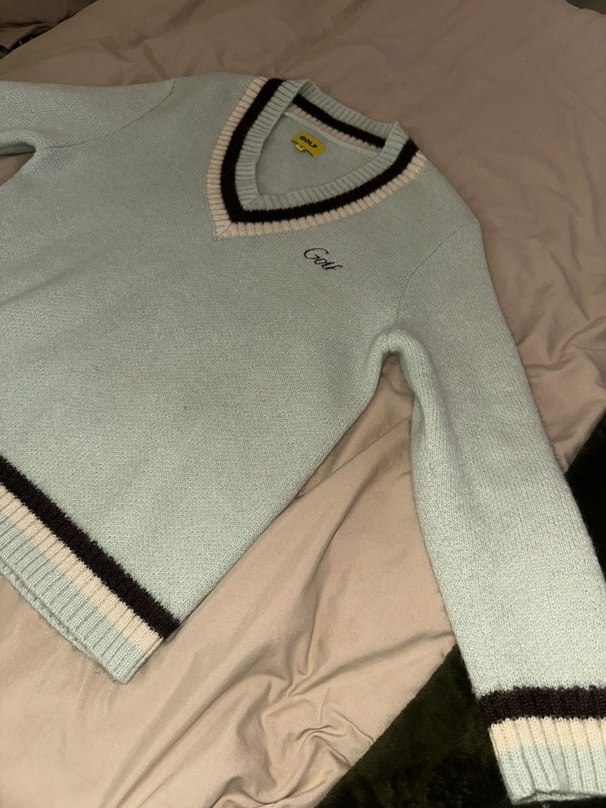 Golf Wang Golf Wang Tyler, The Creator Script V-Neck Tennis Sweater Size US S / EU 44-46 / 1 - 2 Thumbnail