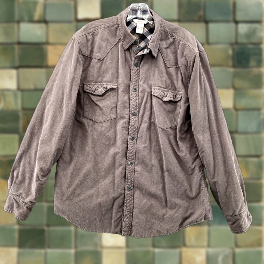 Vintage Sundance Reversible Flannel Men's Medium Plaid Corduroy Cowboy Western Cabincore Shirt Size US M / EU 48-50 / 2 - 1 Thumbnail