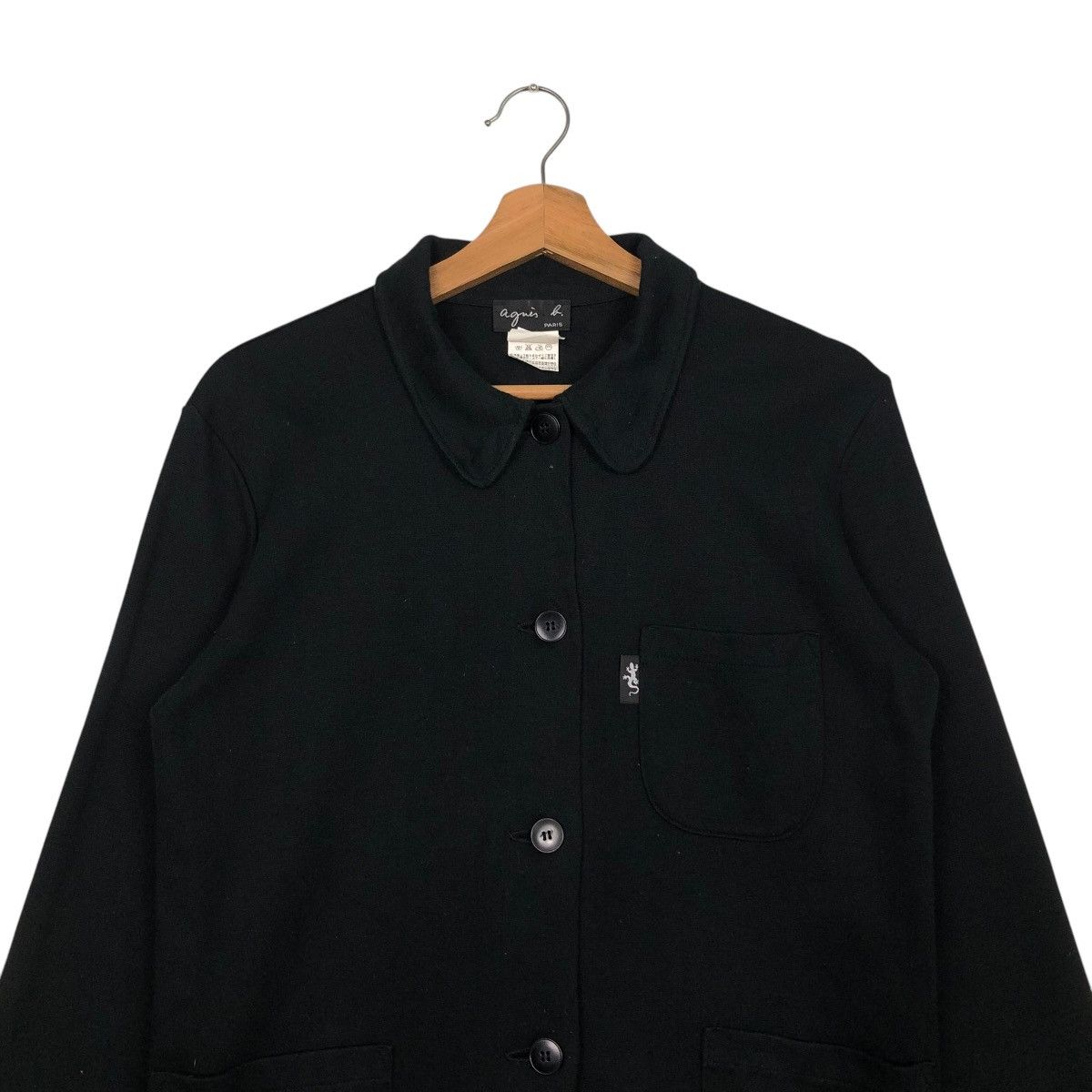 agnes b. 🔥RICH BLACK VINTAGE CHORE JACKET AGNES B. PARIS Size US S / EU 44-46 / 1 - 5 Thumbnail