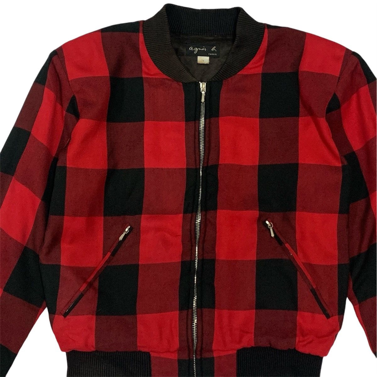agnes b. Agnes B Brooklyn Plaid Bomber Jacket Size S / US 4 / IT 40 - 2 Thumbnail