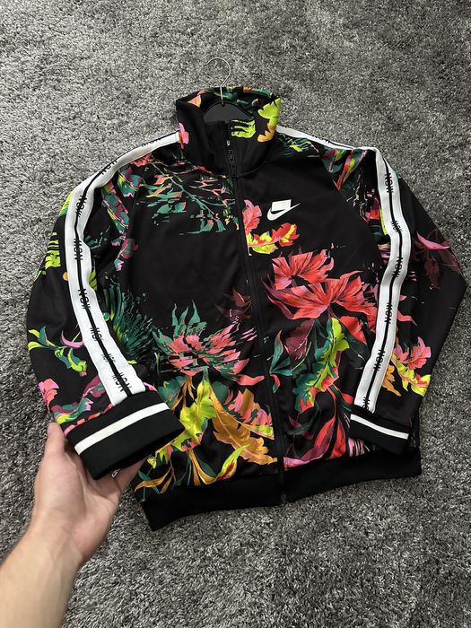 Nike floral hot sale track jacket