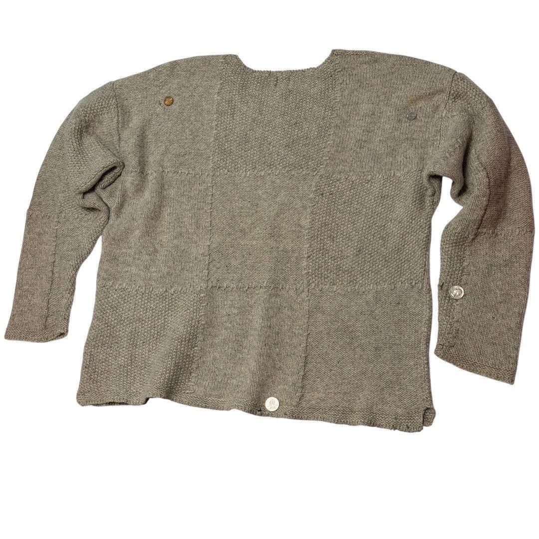 Gap Vintage 90s Gap Wool &Lambswool Patchwork Knit Sweater Beige Size US XL / EU 56 / 4 - 4 Thumbnail