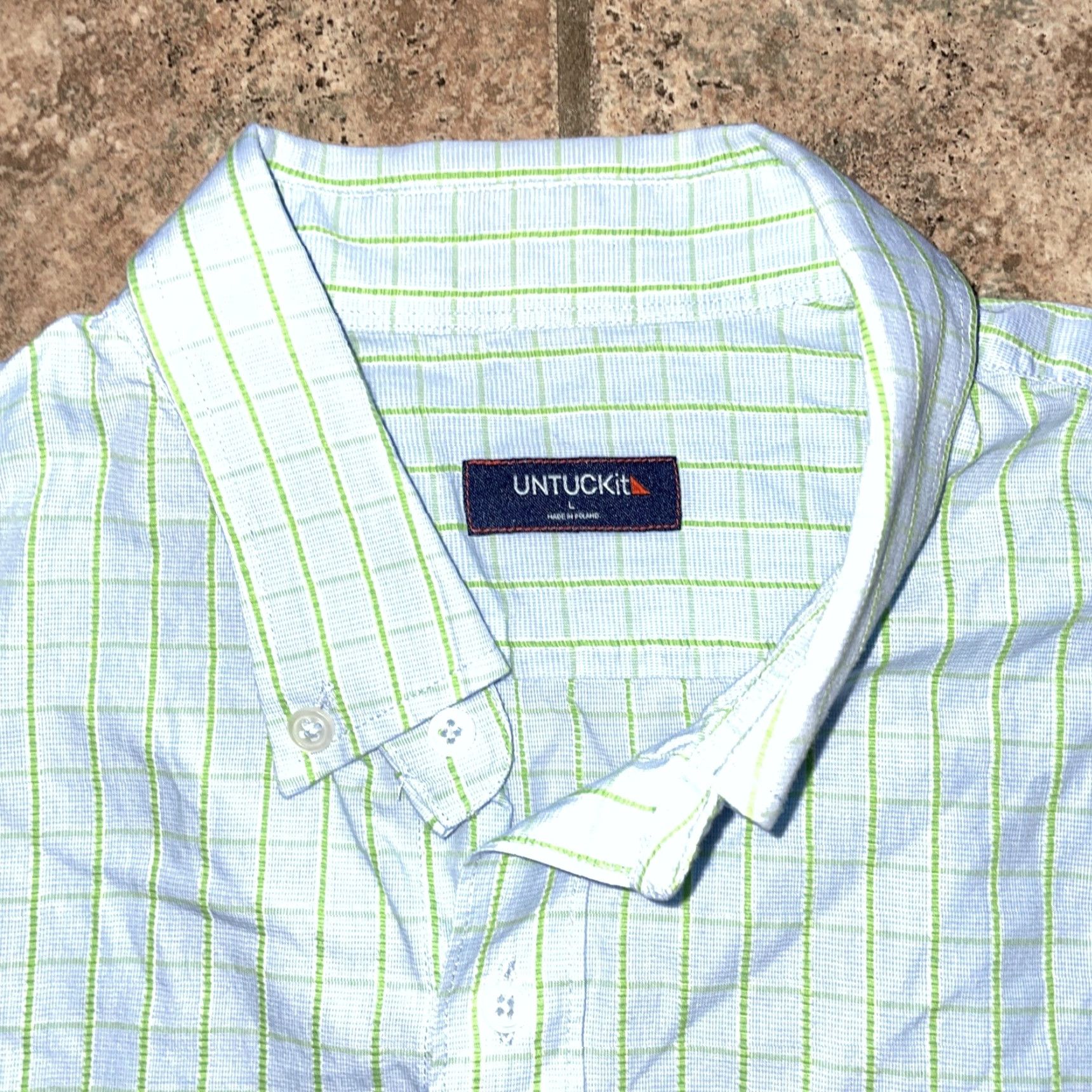 UNTUCKit UNTUCKit Blue Plaid Shirt Mens L Long Sleeve Button-Up Regular Size L Color Blue Size US L / EU 52-54 / 3 - 2 Thumbnail