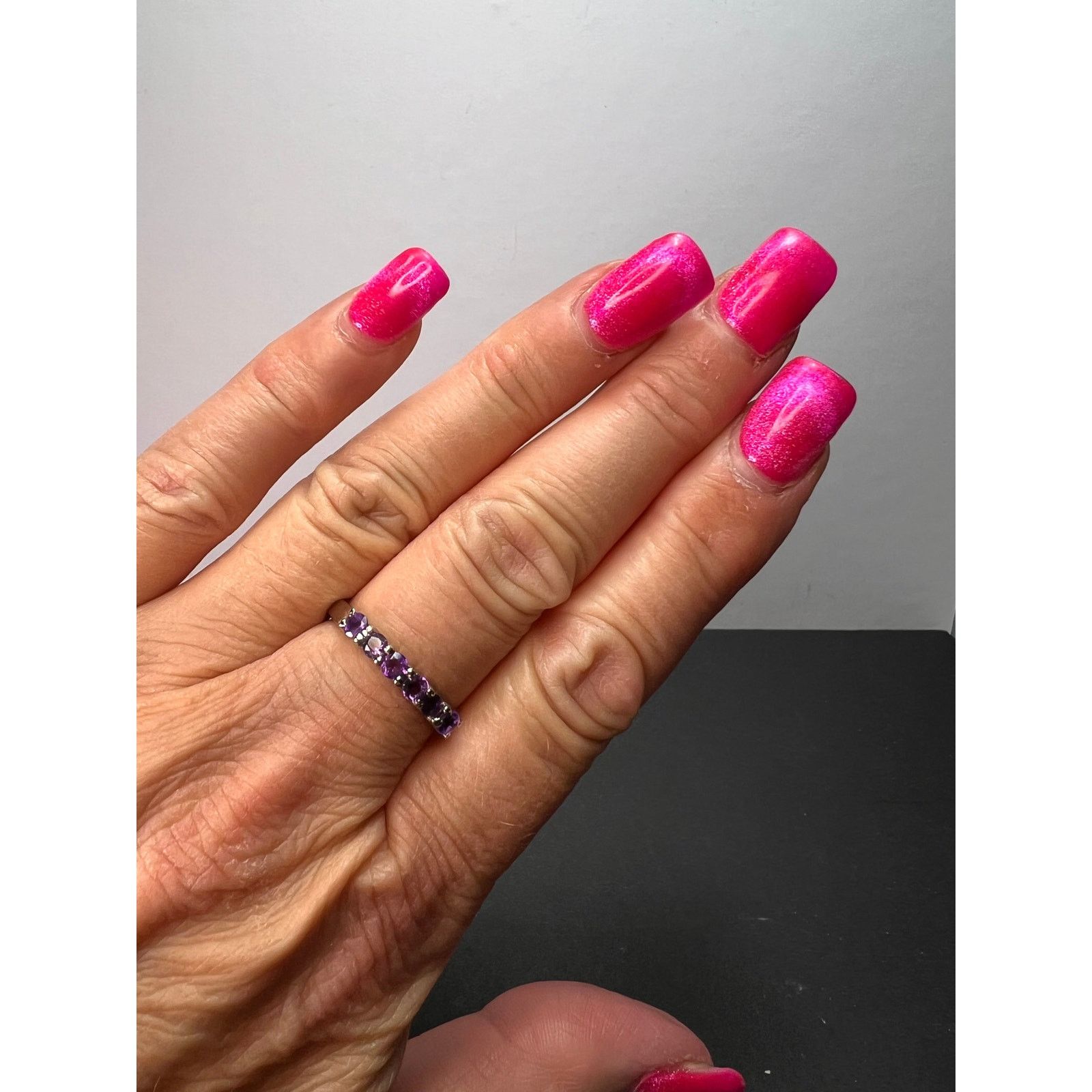 Other Stainless steel amethyst ring size 9 Size ONE SIZE - 6 Thumbnail