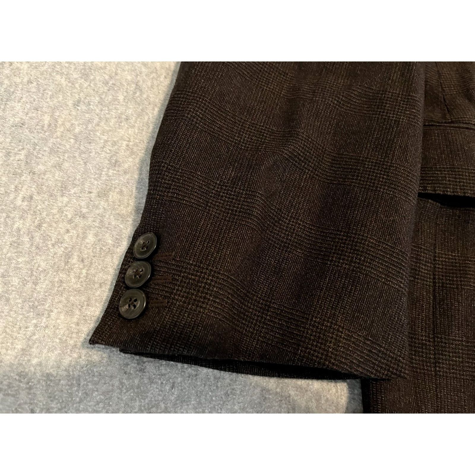 Luigi Bianchi Luigi Bianchi Mantova Mark Shale Brown Wool Jacket Blazer Sport Coat Mens 44L Size 44R - 7 Thumbnail