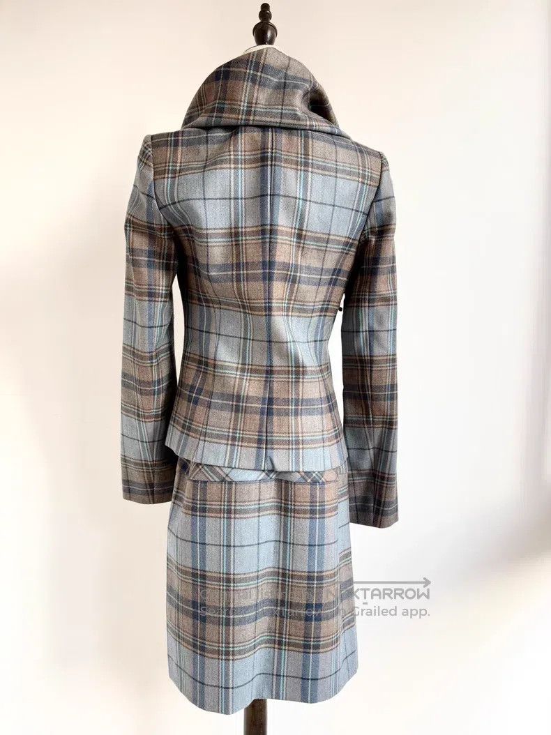 Vivienne Westwood Vivienne Westwood Gray Blue Plaid Irregular Bud Collar Set Size S / US 4 / IT 40 - 5 Thumbnail
