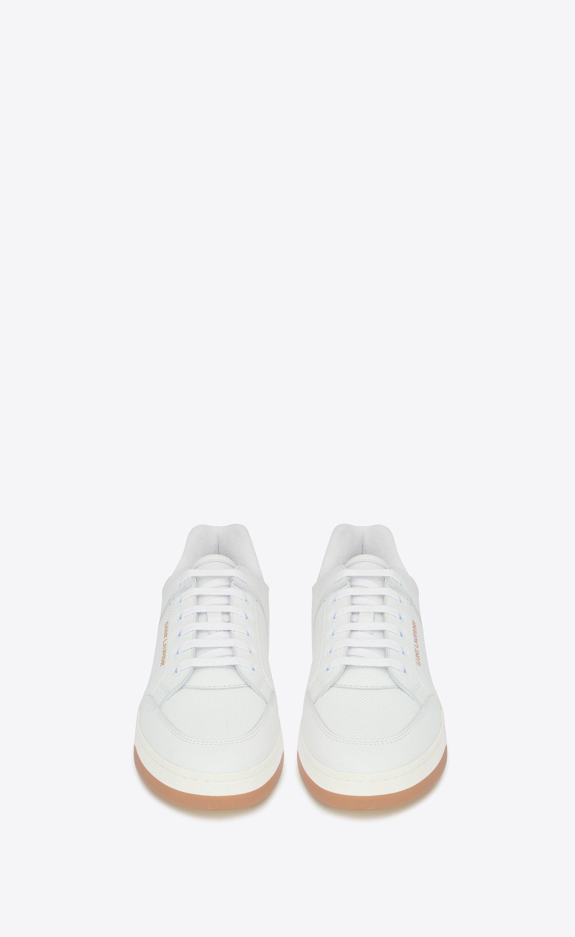 Saint Laurent Paris oc11z1125 SL/61 Sneakers in Perforated Leather in White Size US 13 / EU 46 - 4 Thumbnail