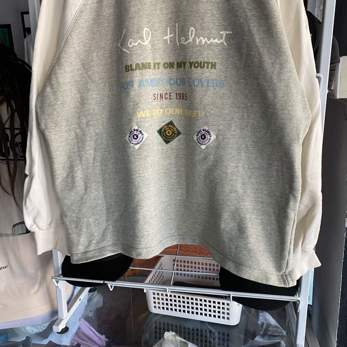 Karl Helmut 👹Vintage Karl Helmut Japanese Brand Patch Sweatshirt Size US M / EU 48-50 / 2 - 4 Thumbnail
