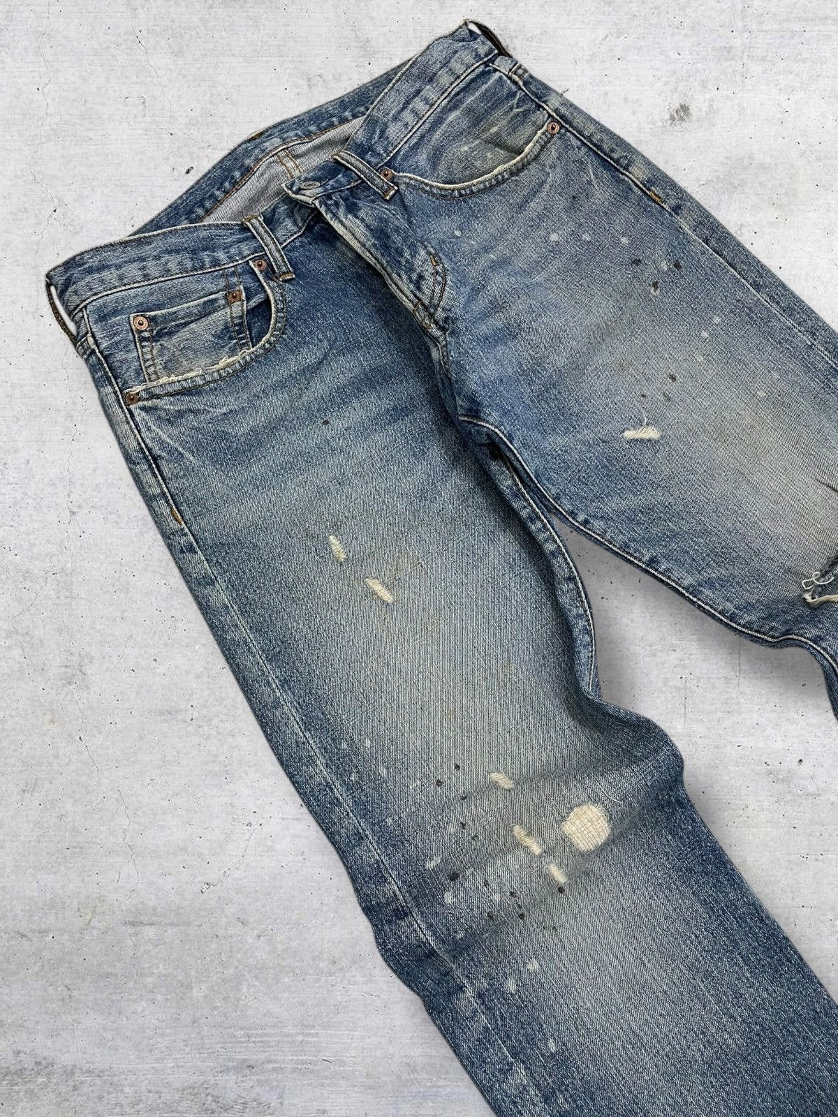 semanticdesign VINTAGE JAPAN IN THE ATTIC SPLASH RIPPED DISTRESSED DENIM Size US 30 / EU 46 - 7 Thumbnail